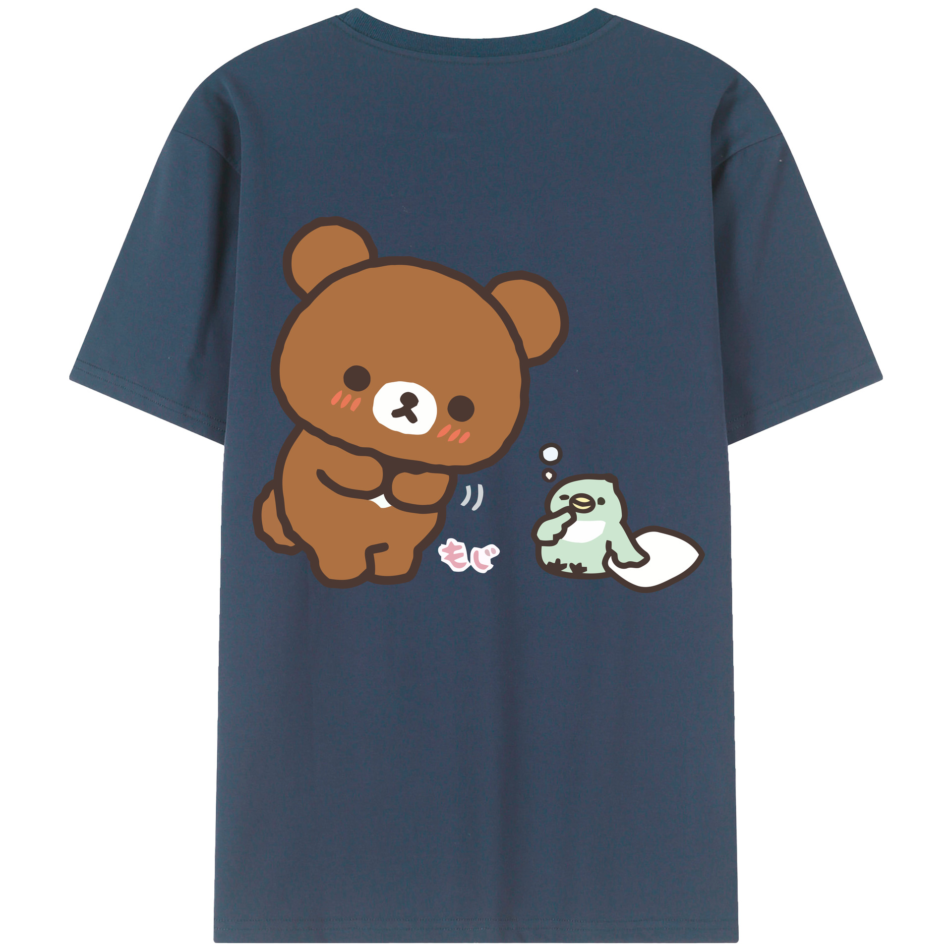 （画像用） リラックマ リラックマ キイロイトリ Rilakkuma Korilakkuma Kiiroitori レディース半袖Tシャツ(バックプリント)