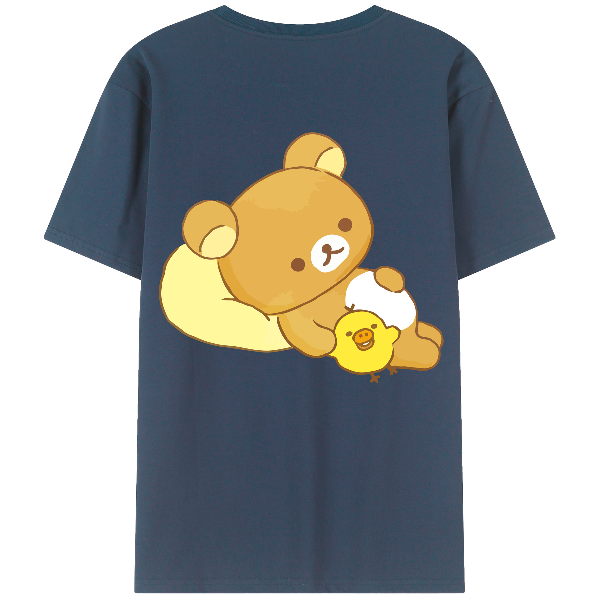 （画像用） リラックマ リラックマ キイロイトリ Rilakkuma Korilakkuma Kiiroitori レディース半袖Tシャツ(バックプリント)