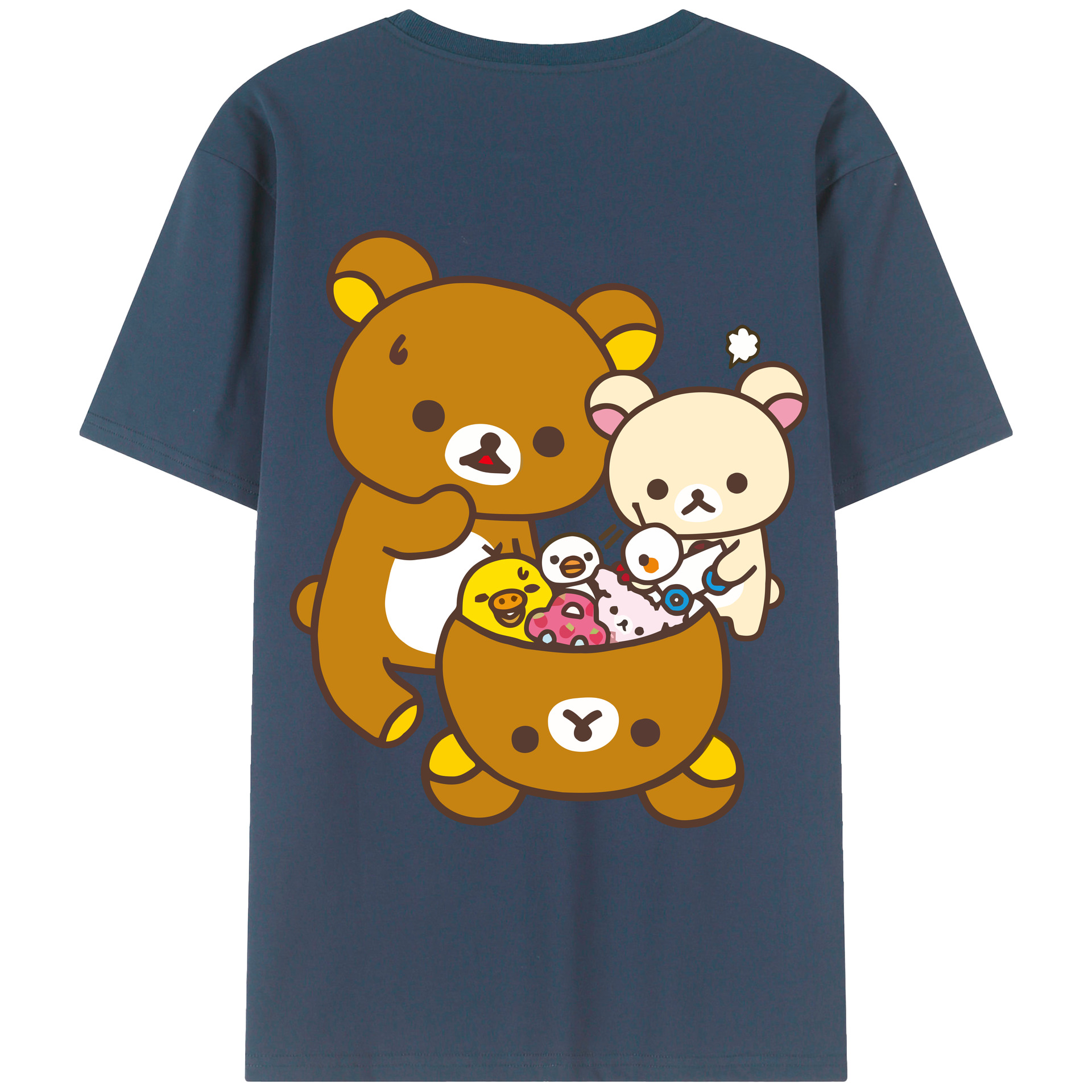 （画像用） リラックマ リラックマ キイロイトリ Rilakkuma Korilakkuma Kiiroitori レディース半袖Tシャツ(バックプリント)