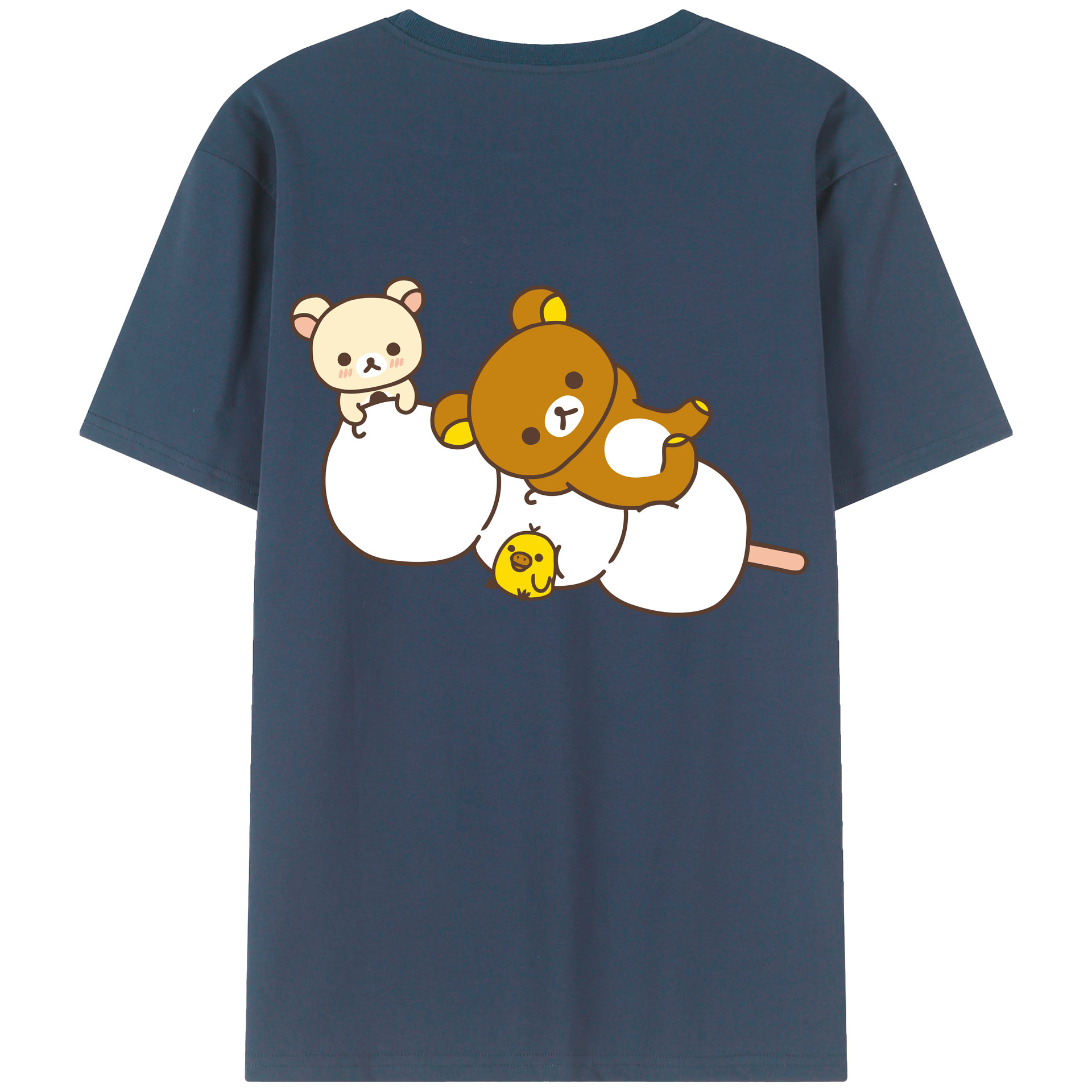 （画像用） リラックマ リラックマ キイロイトリ Rilakkuma Korilakkuma Kiiroitori レディース半袖Tシャツ(バックプリント)