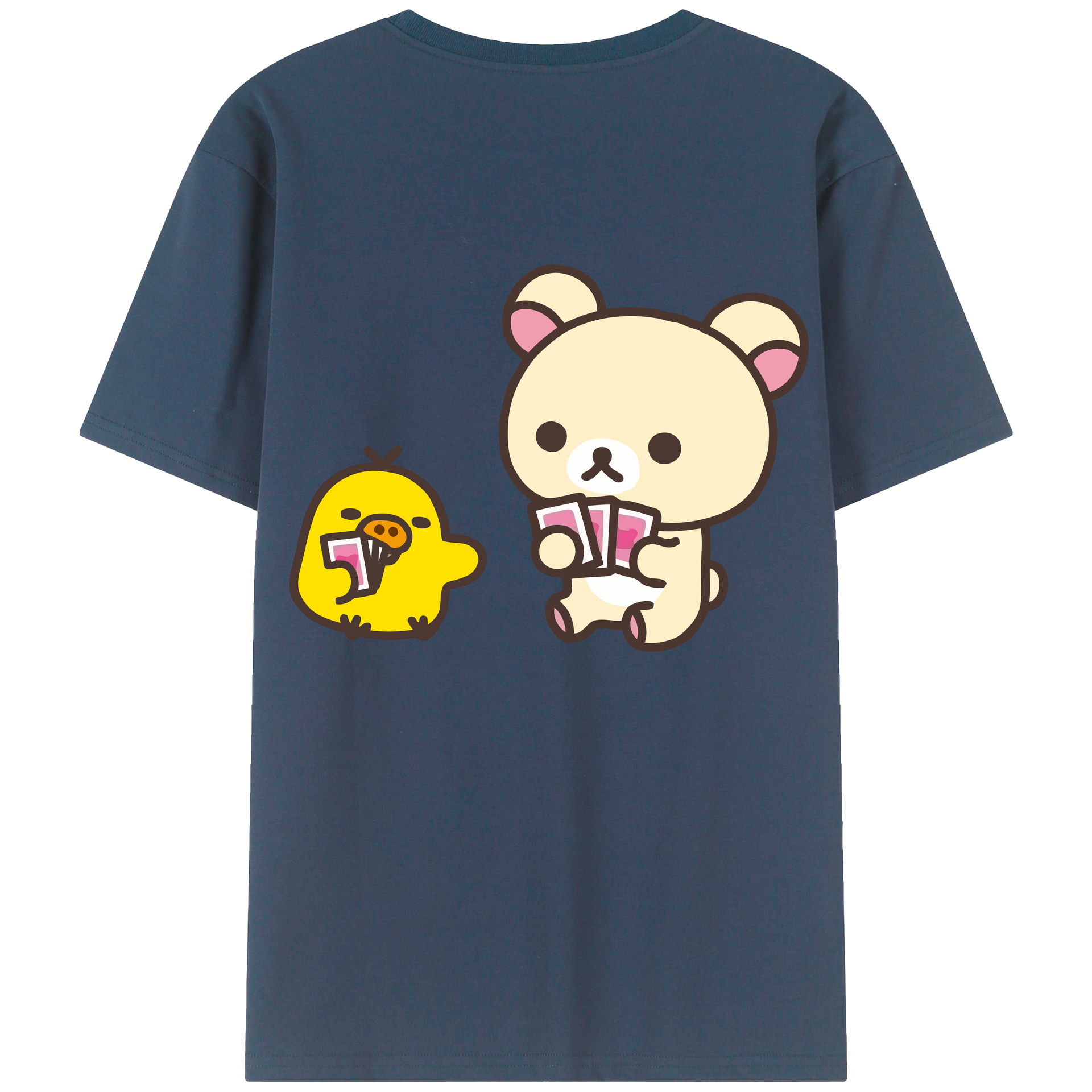 （画像用） リラックマ リラックマ キイロイトリ Rilakkuma Korilakkuma Kiiroitori レディース半袖Tシャツ(バックプリント)