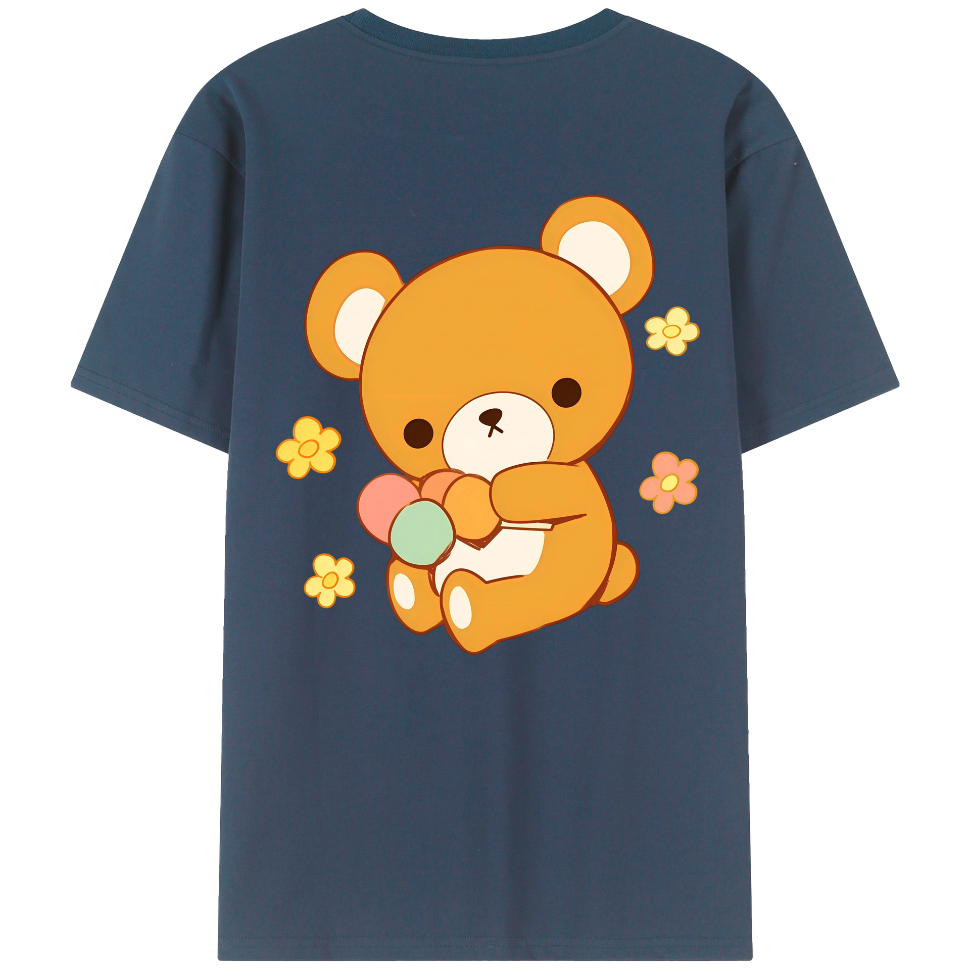 （画像用） リラックマ リラックマ キイロイトリ Rilakkuma Korilakkuma Kiiroitori レディース半袖Tシャツ(バックプリント)