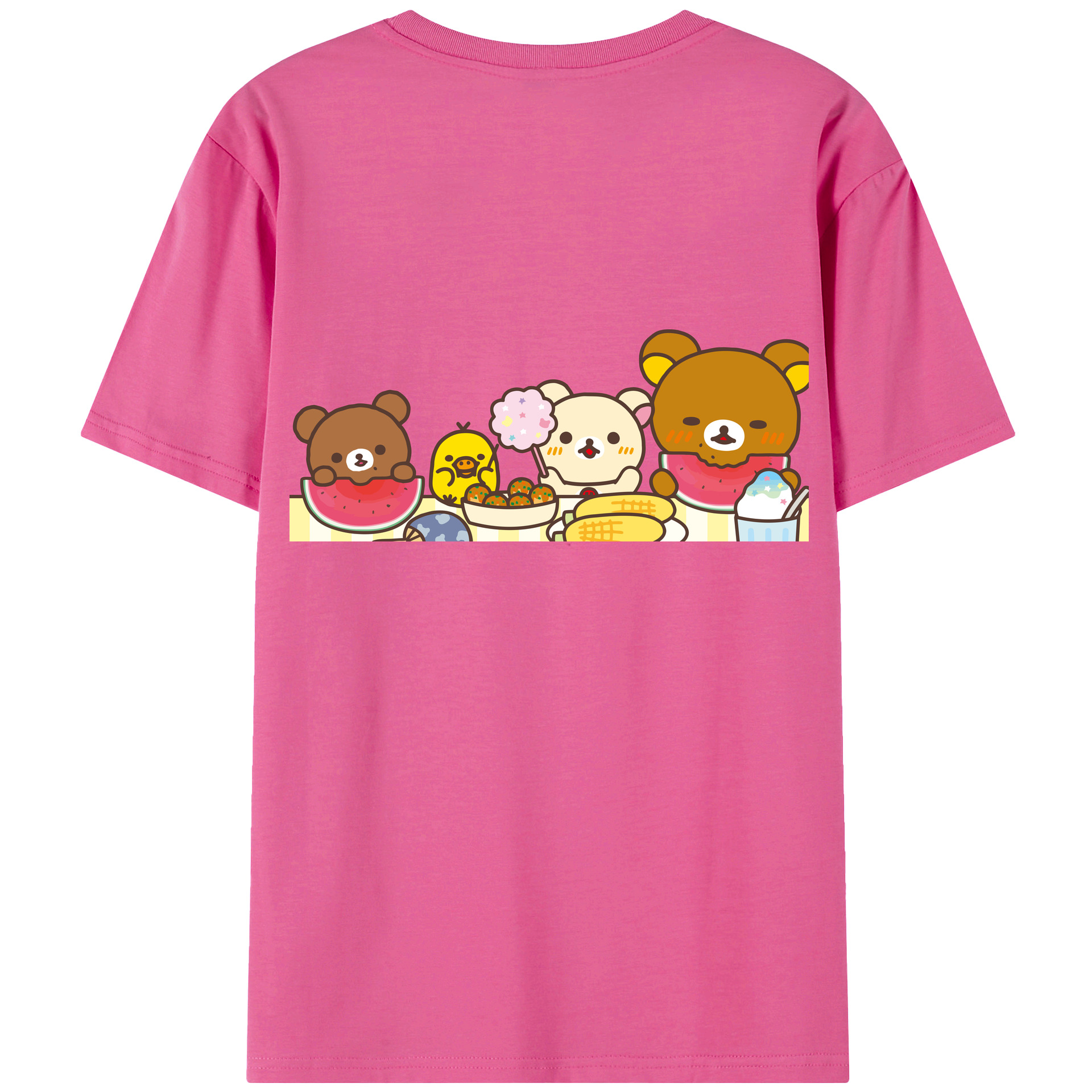（画像用） リラックマ リラックマ キイロイトリ Rilakkuma Korilakkuma Kiiroitori レディース半袖Tシャツ(バックプリント)