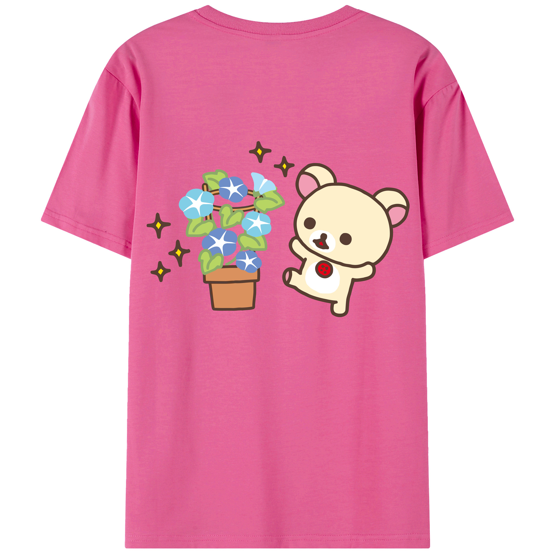 （画像用） リラックマ リラックマ キイロイトリ Rilakkuma Korilakkuma Kiiroitori レディース半袖Tシャツ(バックプリント)