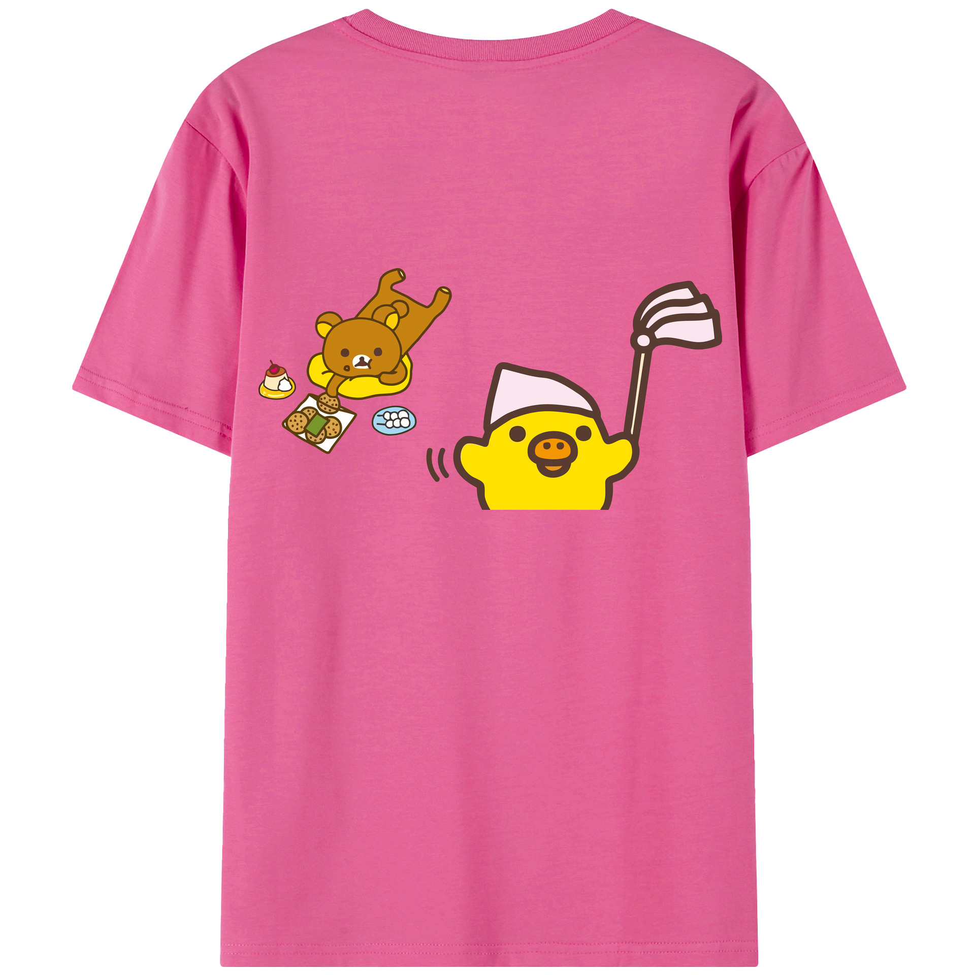 （画像用） リラックマ リラックマ キイロイトリ Rilakkuma Korilakkuma Kiiroitori レディース半袖Tシャツ(バックプリント)