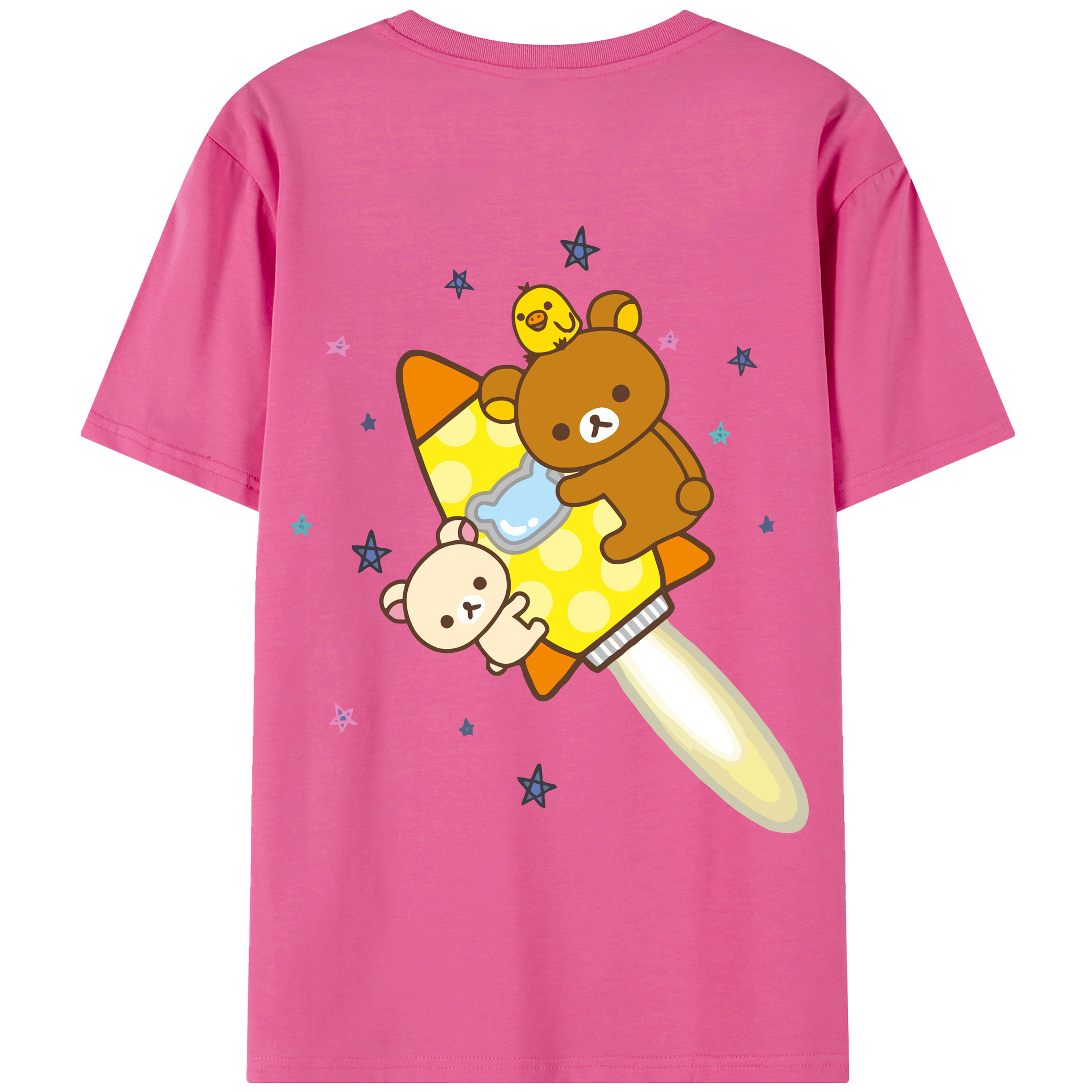 （画像用） リラックマ リラックマ キイロイトリ Rilakkuma Korilakkuma Kiiroitori レディース半袖Tシャツ(バックプリント)