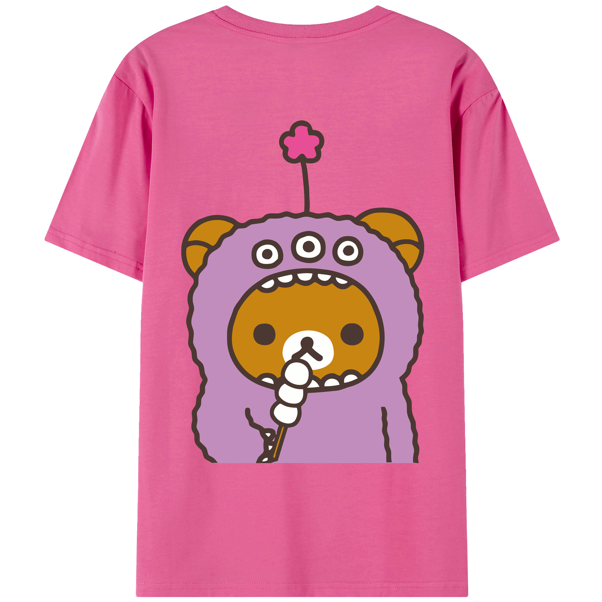 （画像用） リラックマ リラックマ キイロイトリ Rilakkuma Korilakkuma Kiiroitori レディース半袖Tシャツ(バックプリント)