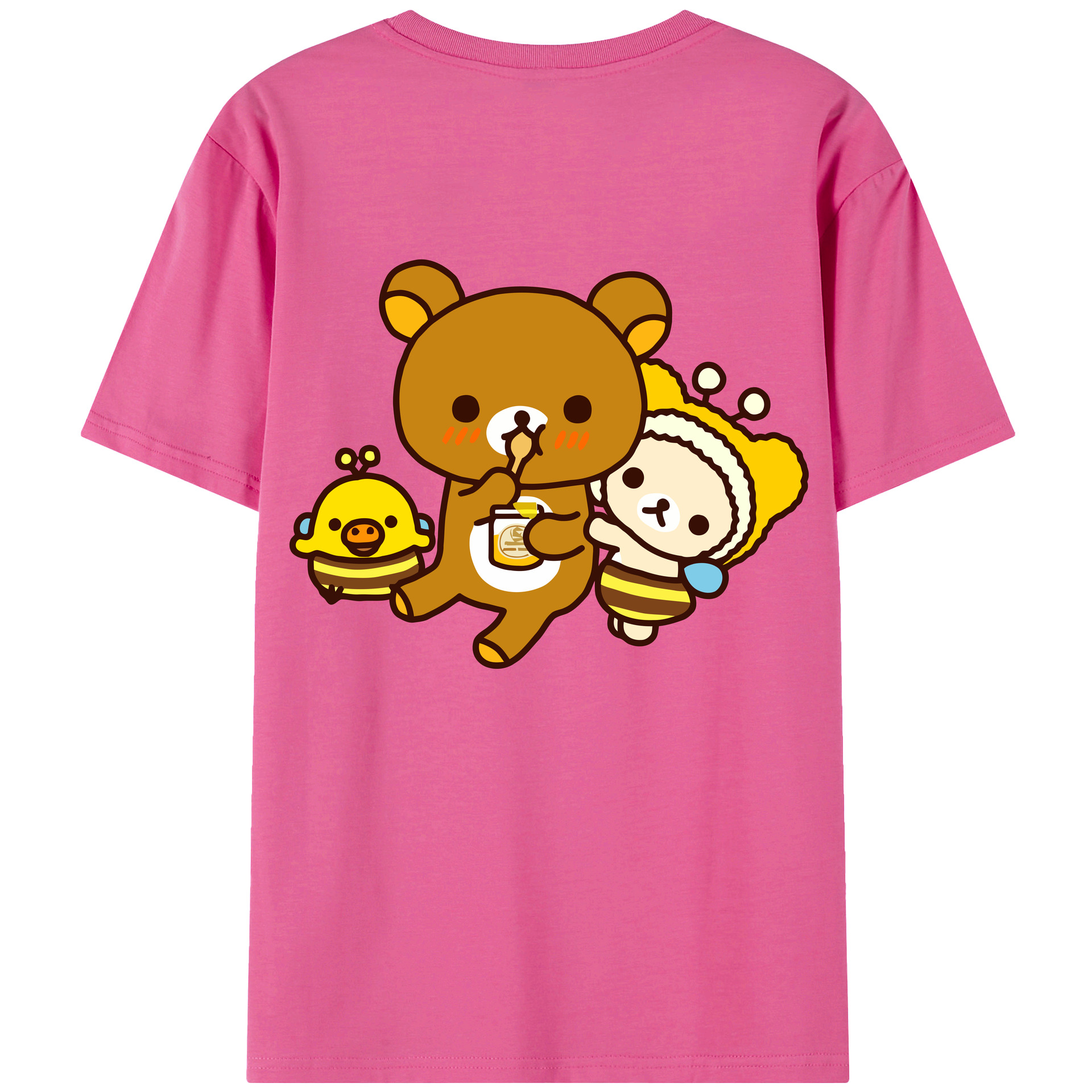 （画像用） リラックマ リラックマ キイロイトリ Rilakkuma Korilakkuma Kiiroitori レディース半袖Tシャツ(バックプリント)