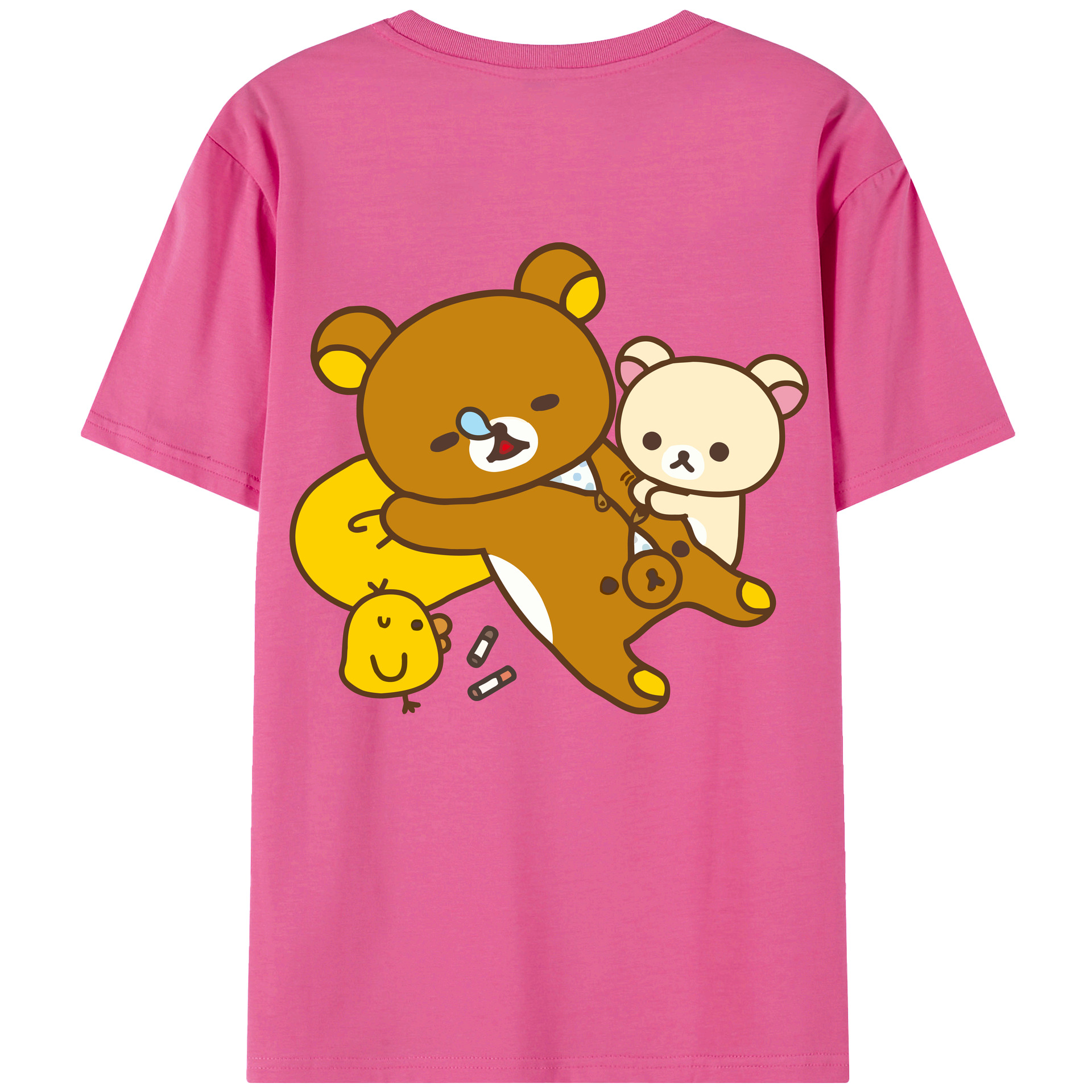 （画像用） リラックマ リラックマ キイロイトリ Rilakkuma Korilakkuma Kiiroitori レディース半袖Tシャツ(バックプリント)