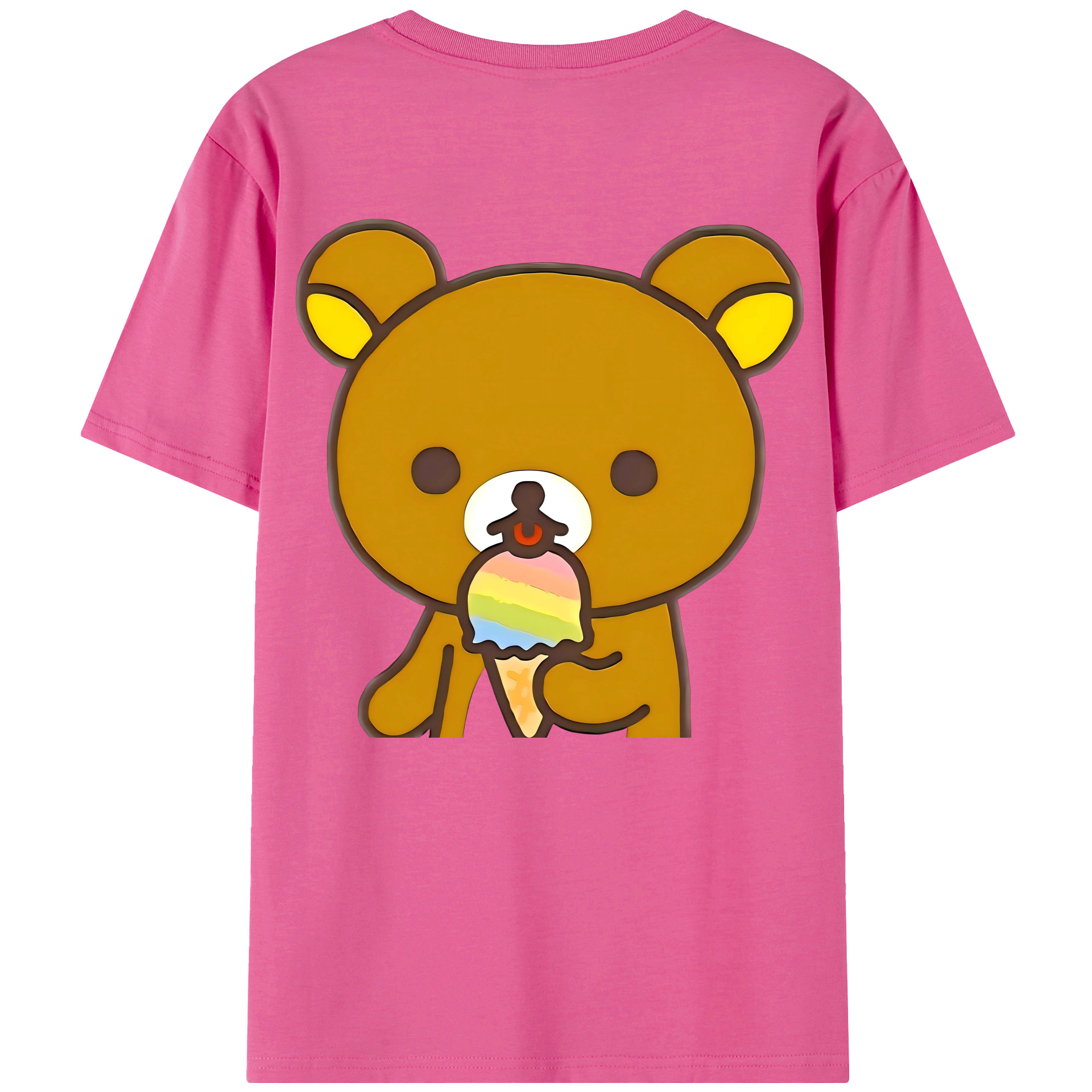 （画像用） リラックマ リラックマ キイロイトリ Rilakkuma Korilakkuma Kiiroitori レディース半袖Tシャツ(バックプリント)