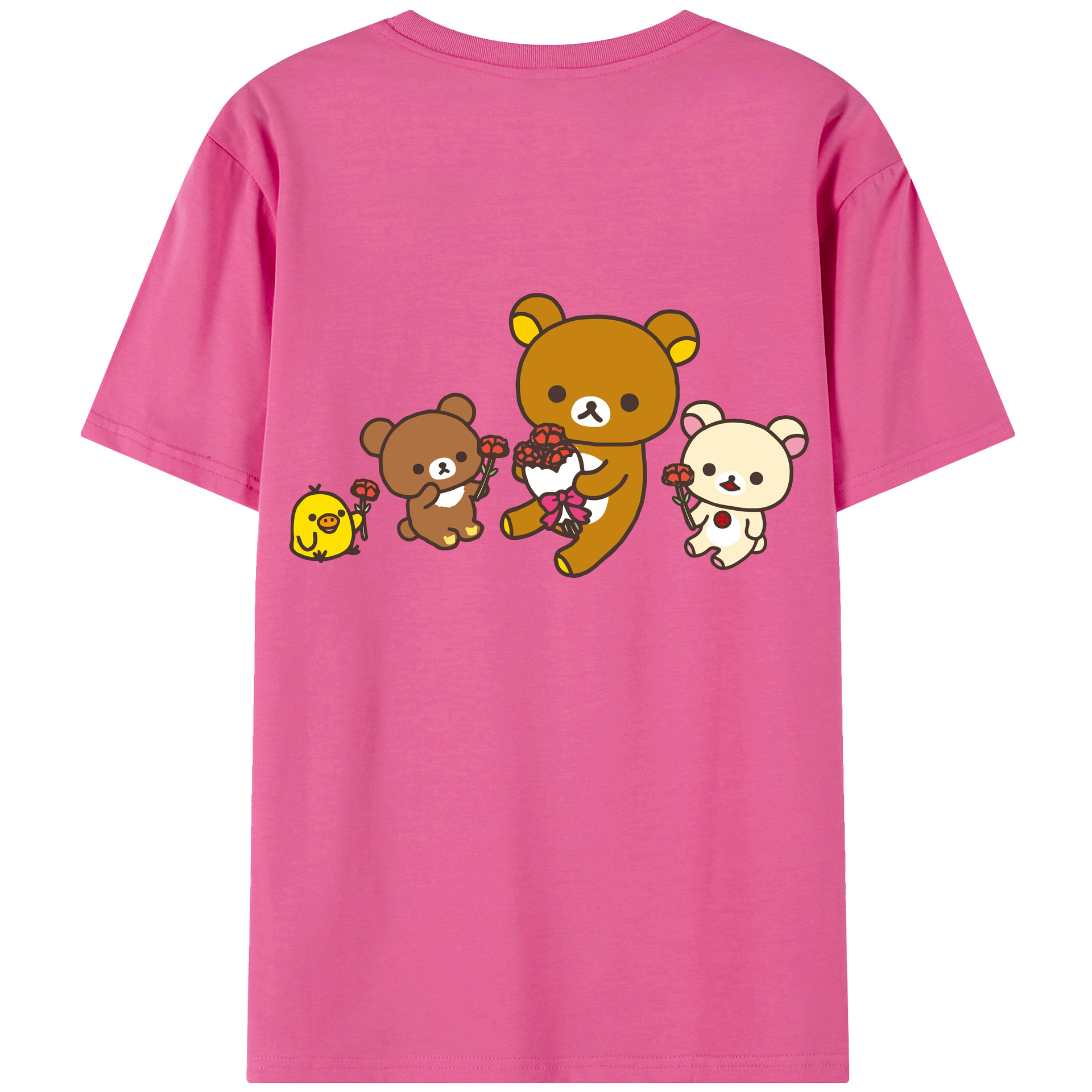 （画像用） リラックマ リラックマ キイロイトリ Rilakkuma Korilakkuma Kiiroitori レディース半袖Tシャツ(バックプリント)