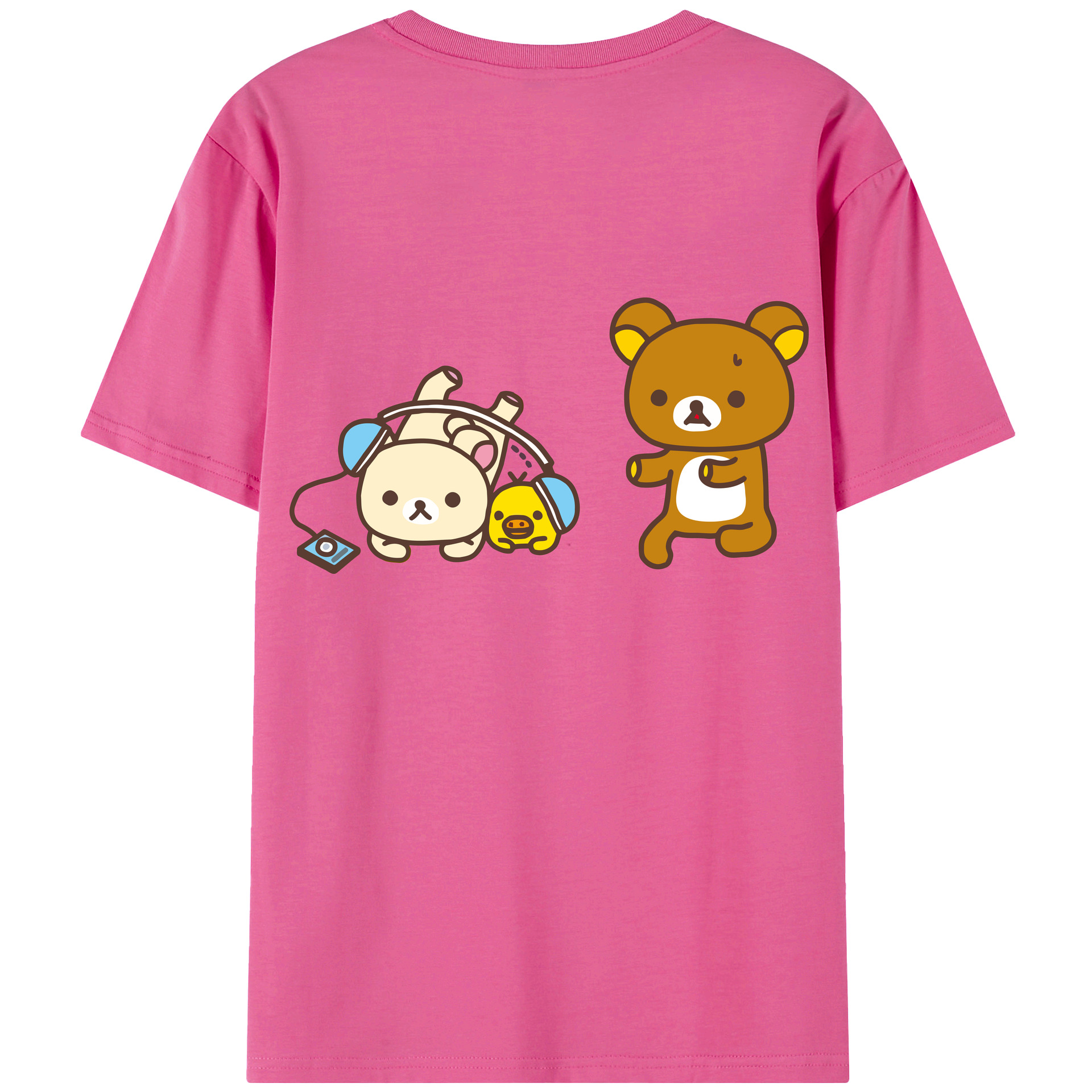 （画像用） リラックマ リラックマ キイロイトリ Rilakkuma Korilakkuma Kiiroitori レディース半袖Tシャツ(バックプリント)