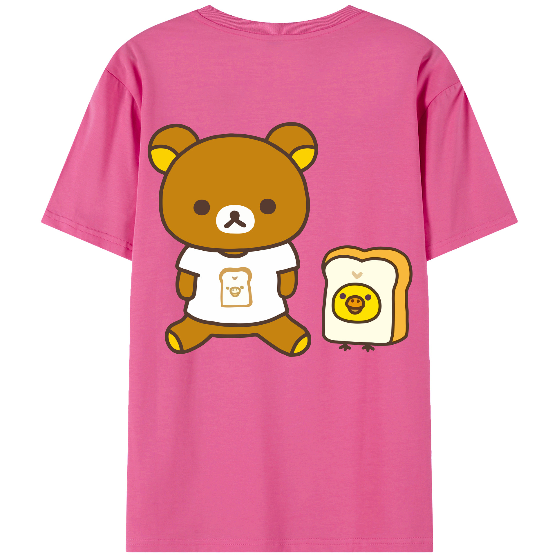 （画像用） リラックマ リラックマ キイロイトリ Rilakkuma Korilakkuma Kiiroitori レディース半袖Tシャツ(バックプリント)