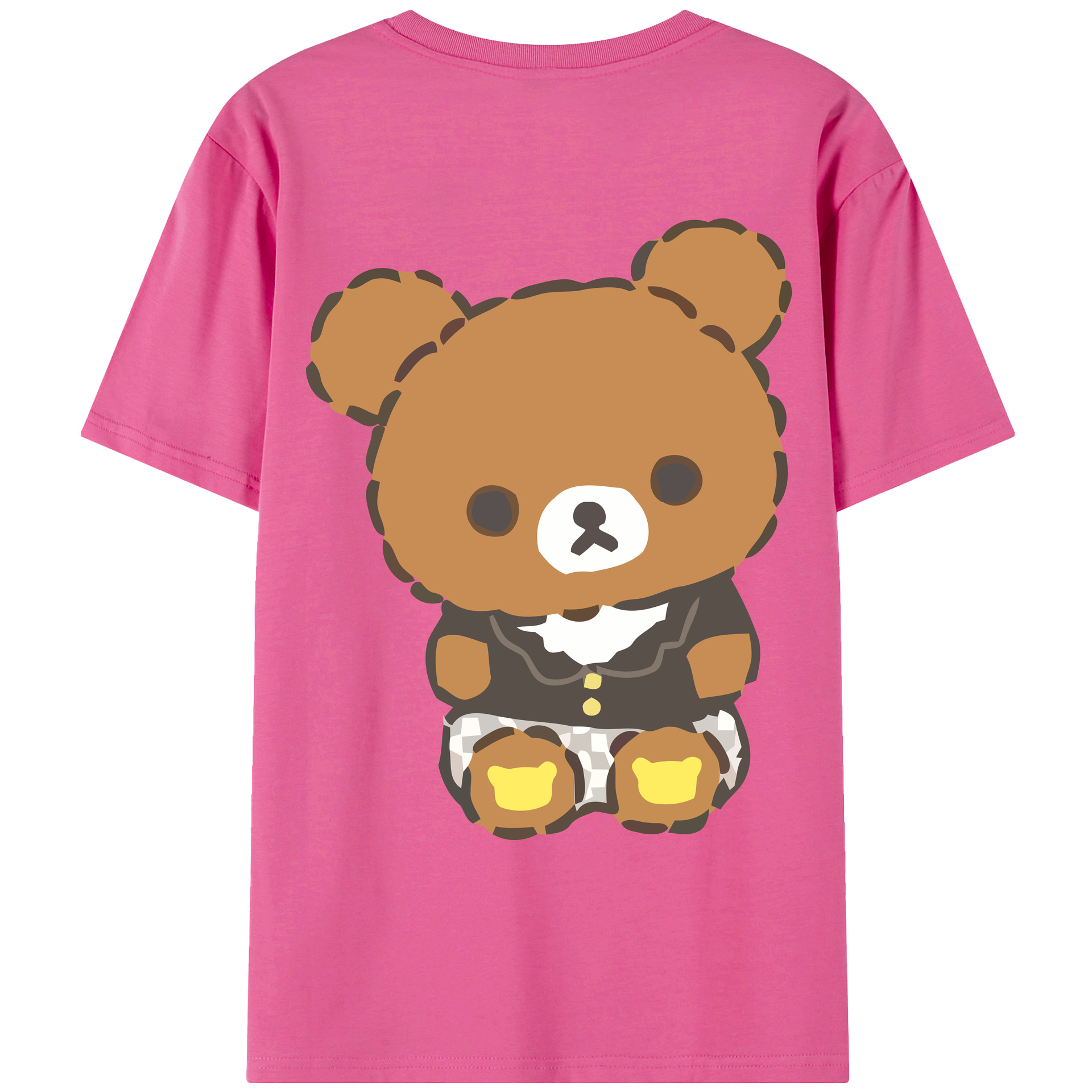 （画像用） リラックマ リラックマ キイロイトリ Rilakkuma Korilakkuma Kiiroitori レディース半袖Tシャツ(バックプリント)