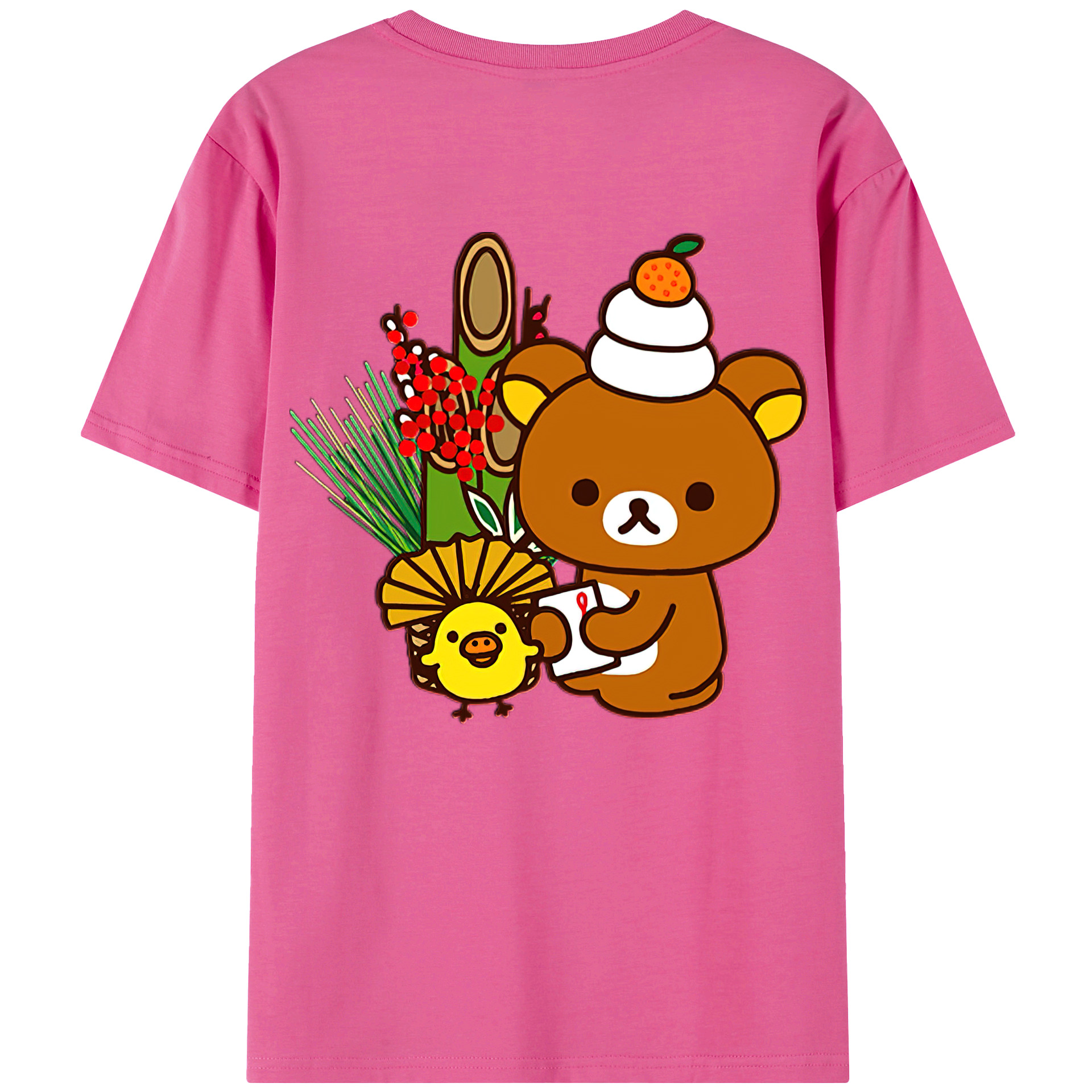 （画像用） リラックマ リラックマ キイロイトリ Rilakkuma Korilakkuma Kiiroitori レディース半袖Tシャツ(バックプリント)