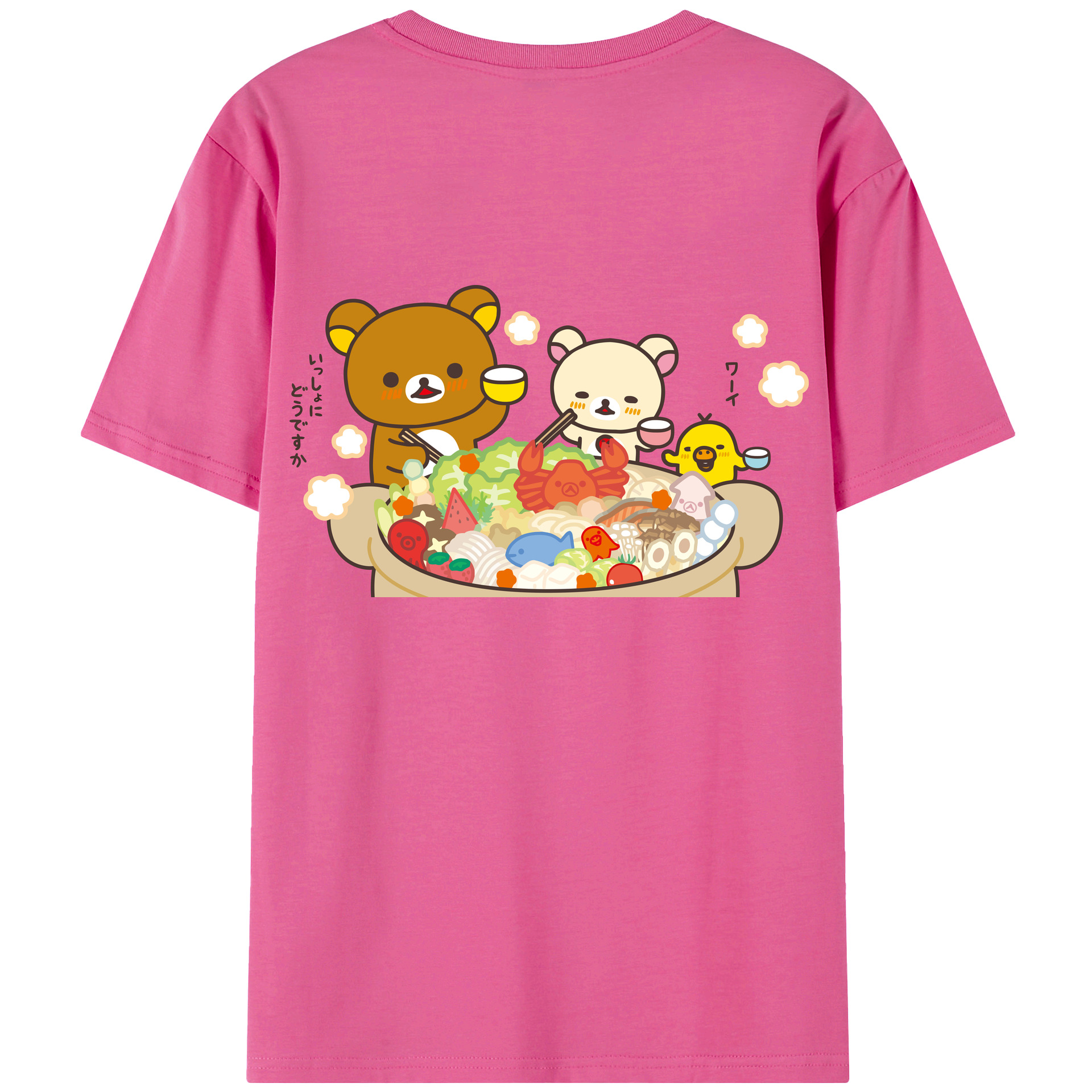 （画像用） リラックマ リラックマ キイロイトリ Rilakkuma Korilakkuma Kiiroitori レディース半袖Tシャツ(バックプリント)