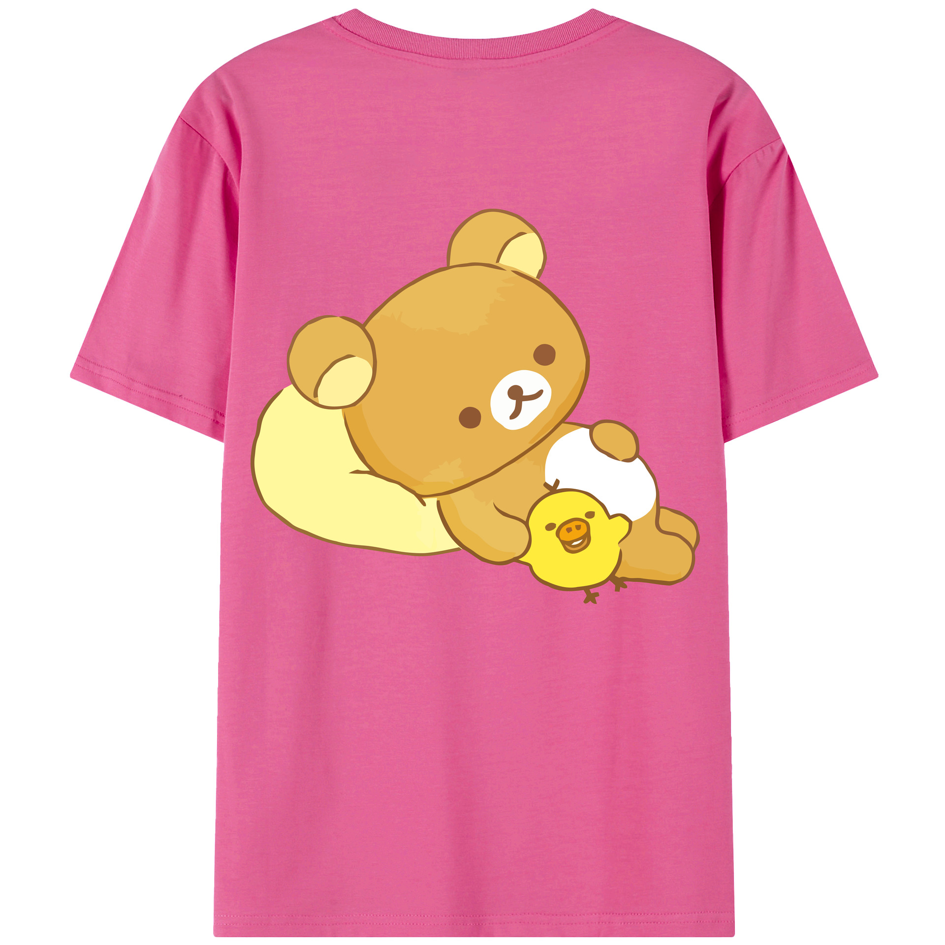 （画像用） リラックマ リラックマ キイロイトリ Rilakkuma Korilakkuma Kiiroitori レディース半袖Tシャツ(バックプリント)