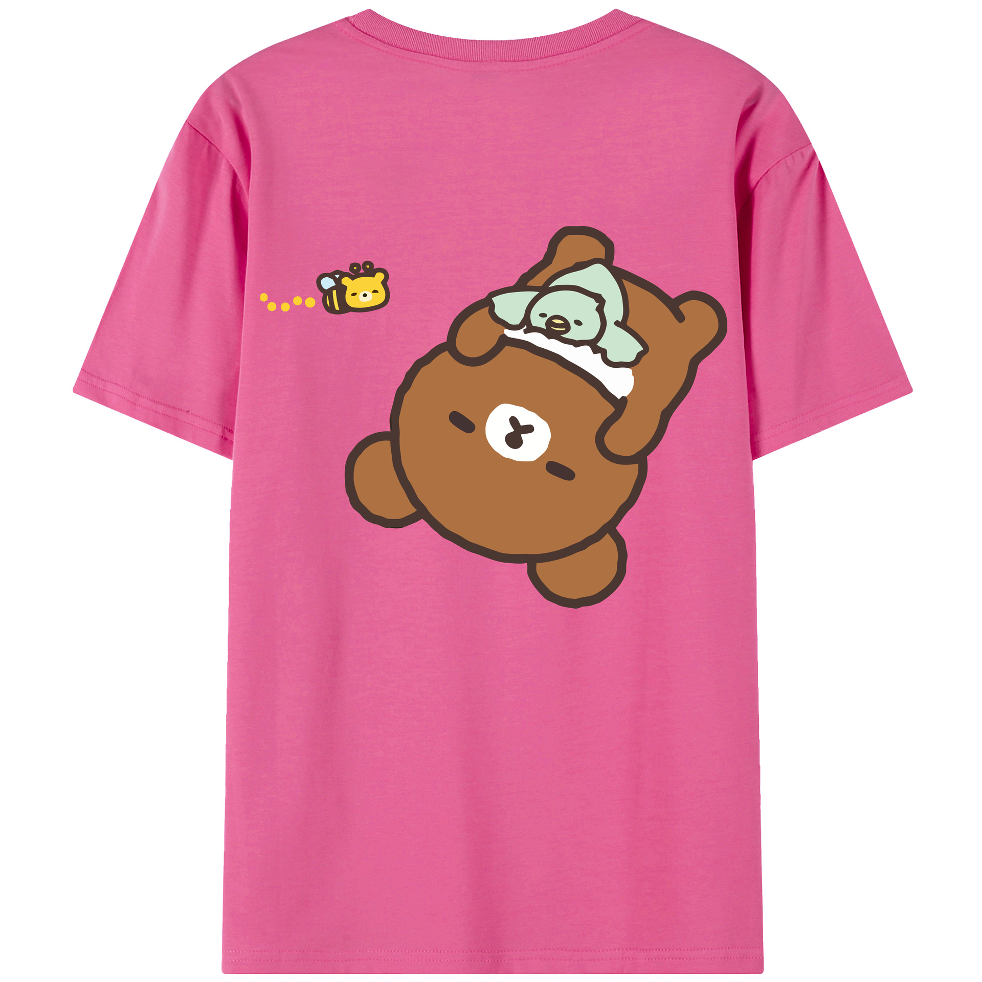 （画像用） リラックマ リラックマ キイロイトリ Rilakkuma Korilakkuma Kiiroitori レディース半袖Tシャツ(バックプリント)