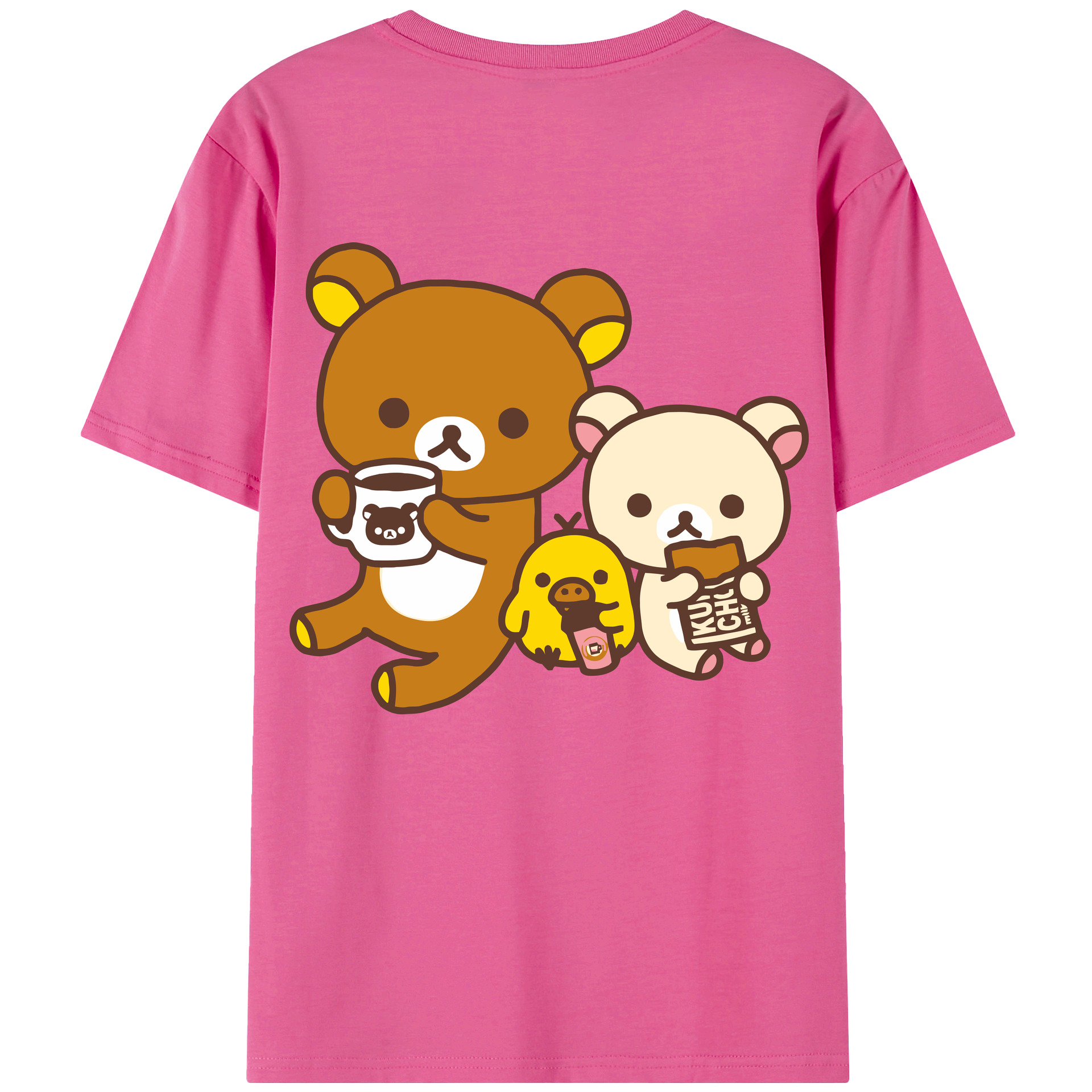 （画像用） リラックマ リラックマ キイロイトリ Rilakkuma Korilakkuma Kiiroitori レディース半袖Tシャツ(バックプリント)