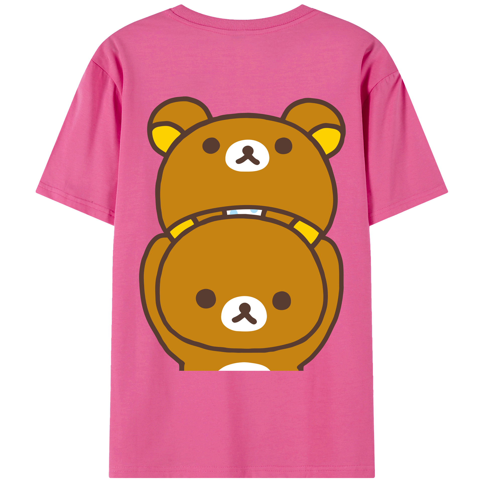 （画像用） リラックマ リラックマ キイロイトリ Rilakkuma Korilakkuma Kiiroitori レディース半袖Tシャツ(バックプリント)