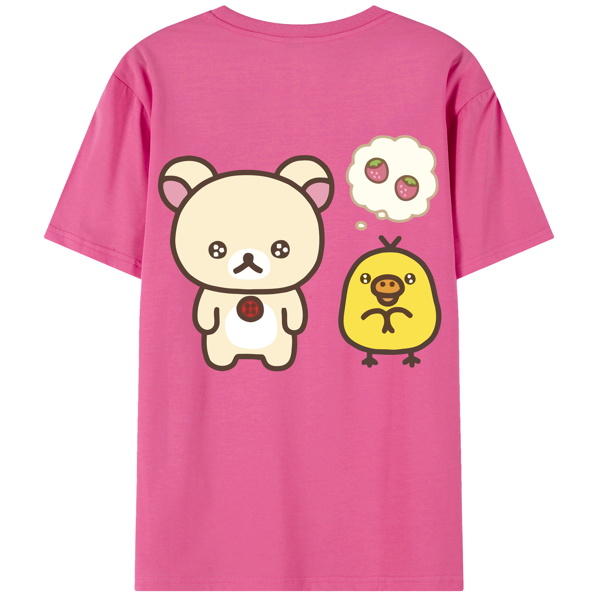 （画像用） リラックマ リラックマ キイロイトリ Rilakkuma Korilakkuma Kiiroitori レディース半袖Tシャツ(バックプリント)