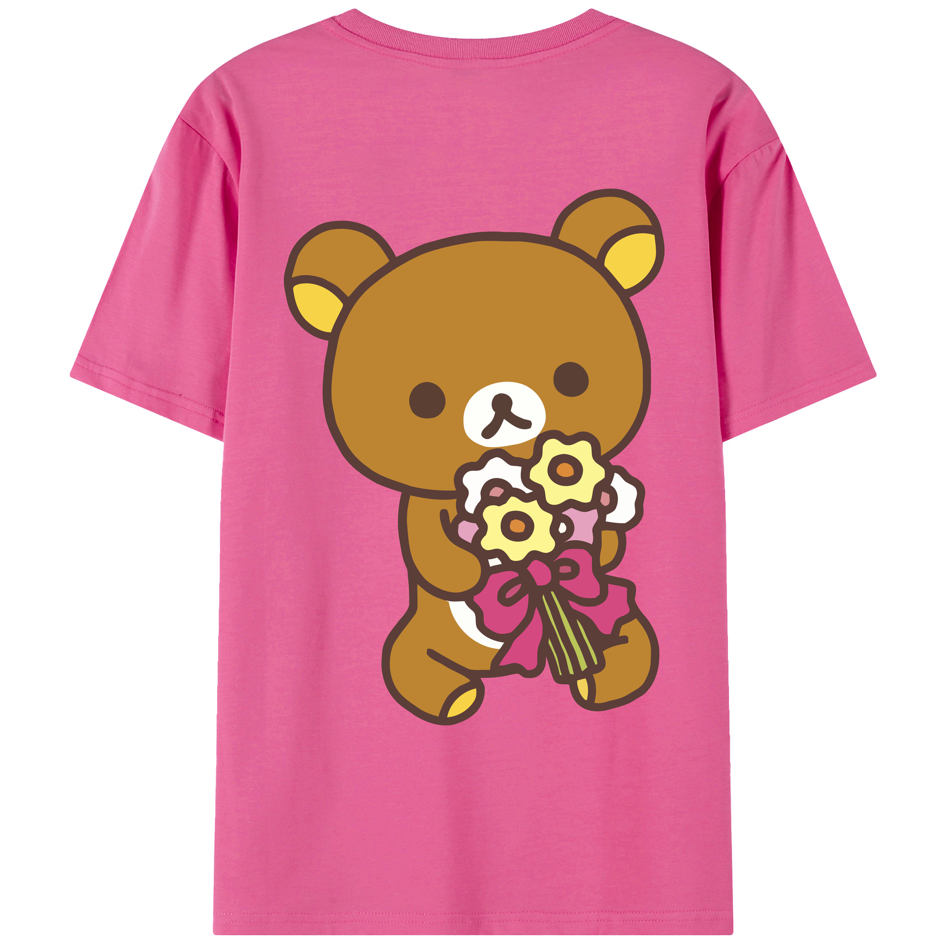 （画像用） リラックマ リラックマ キイロイトリ Rilakkuma Korilakkuma Kiiroitori レディース半袖Tシャツ(バックプリント)