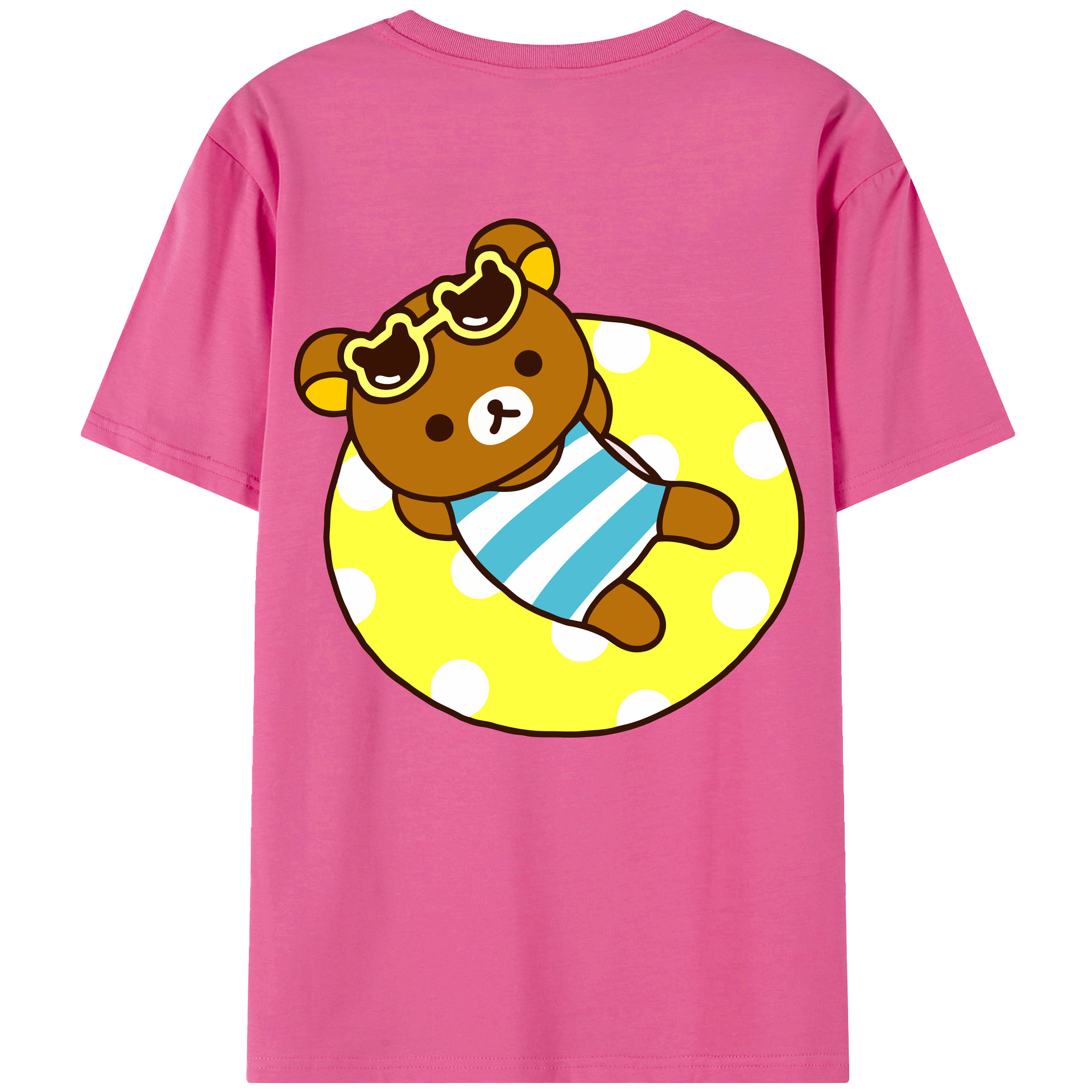 （画像用） リラックマ リラックマ キイロイトリ Rilakkuma Korilakkuma Kiiroitori レディース半袖Tシャツ(バックプリント)