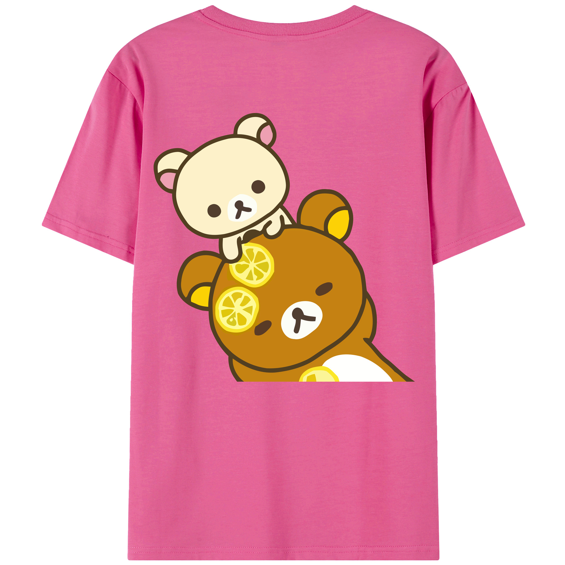 （画像用） リラックマ リラックマ キイロイトリ Rilakkuma Korilakkuma Kiiroitori レディース半袖Tシャツ(バックプリント)