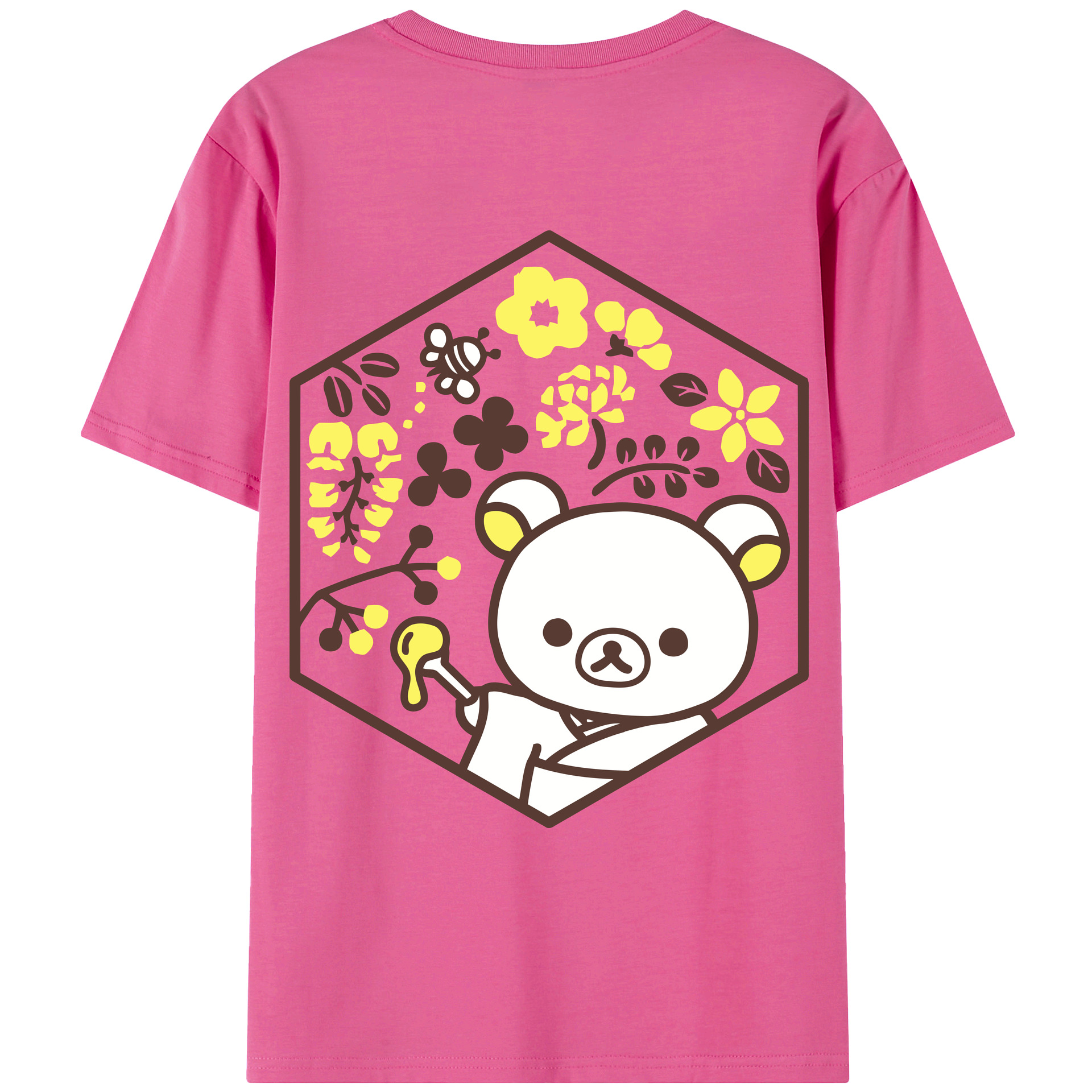 （画像用） リラックマ リラックマ キイロイトリ Rilakkuma Korilakkuma Kiiroitori レディース半袖Tシャツ(バックプリント)