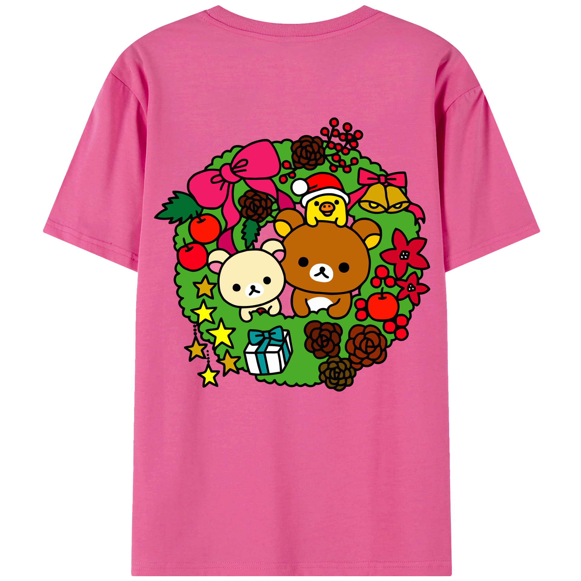 （画像用） リラックマ リラックマ キイロイトリ Rilakkuma Korilakkuma Kiiroitori レディース半袖Tシャツ(バックプリント)