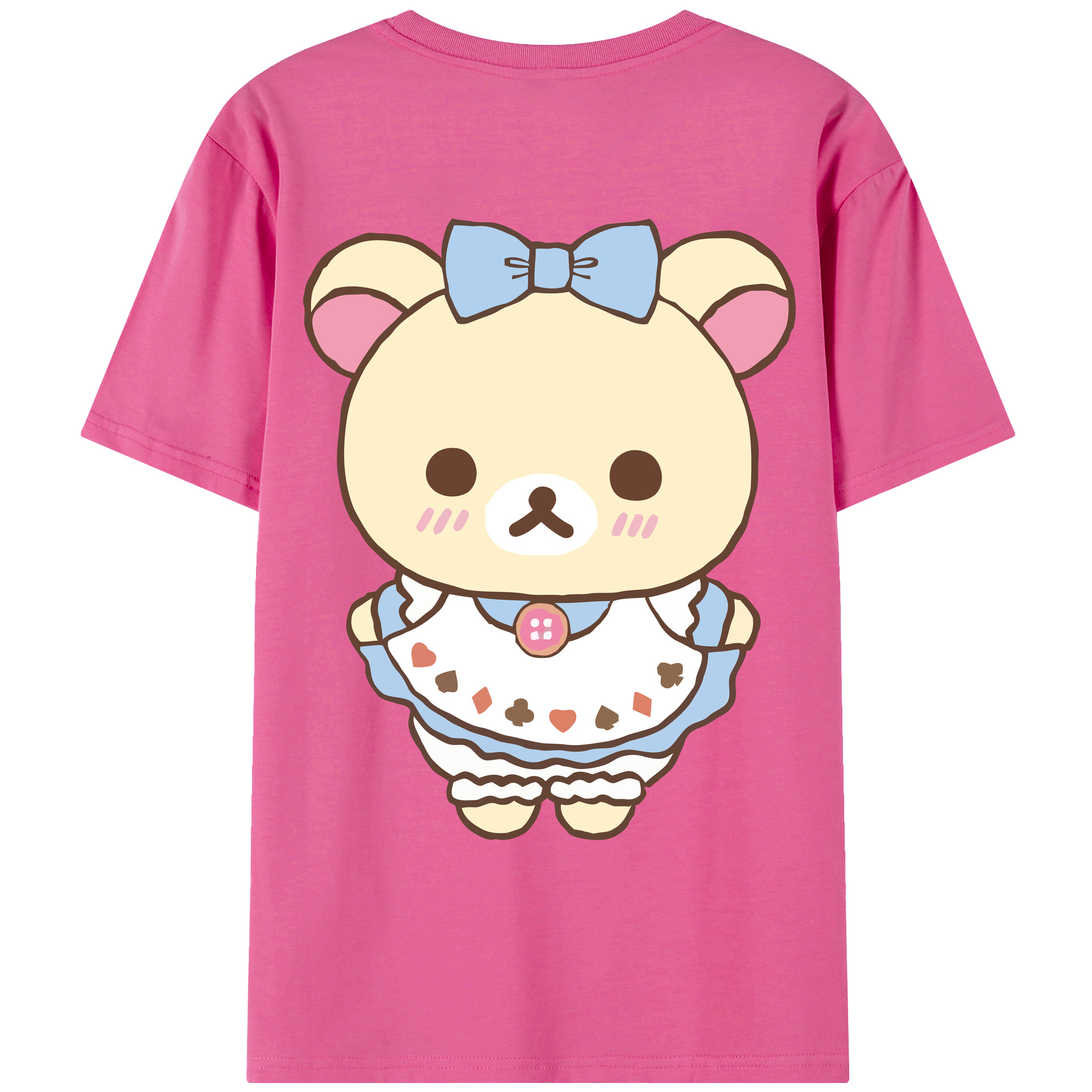 （画像用） リラックマ リラックマ キイロイトリ Rilakkuma Korilakkuma Kiiroitori レディース半袖Tシャツ(バックプリント)