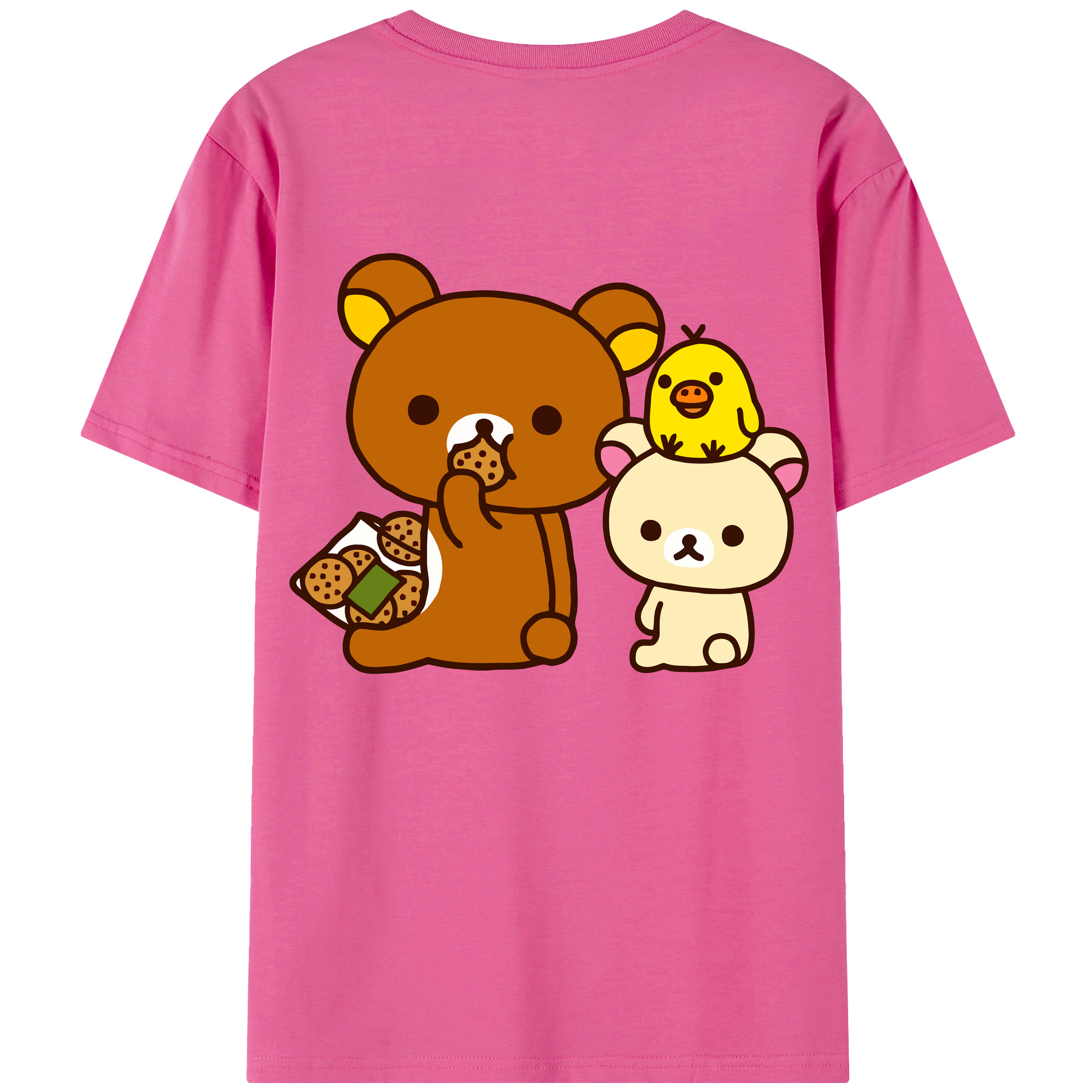 （画像用） リラックマ リラックマ キイロイトリ Rilakkuma Korilakkuma Kiiroitori レディース半袖Tシャツ(バックプリント)