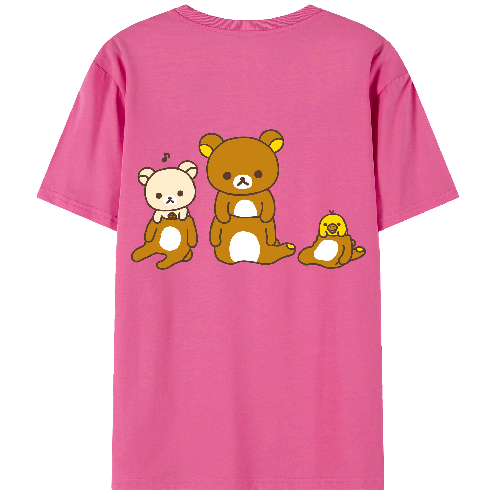 （画像用） リラックマ リラックマ キイロイトリ Rilakkuma Korilakkuma Kiiroitori レディース半袖Tシャツ(バックプリント)