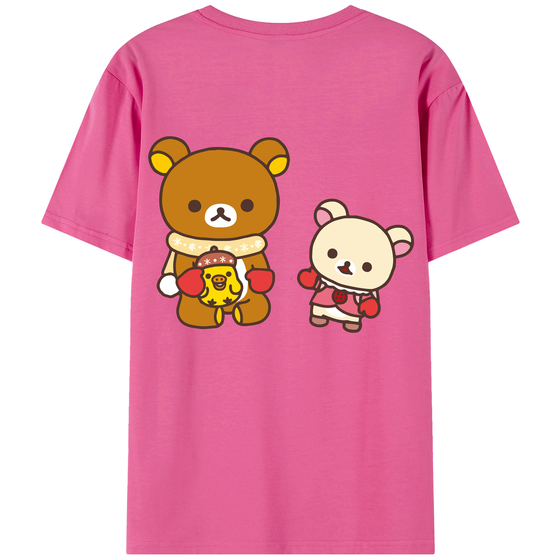 （画像用） リラックマ リラックマ キイロイトリ Rilakkuma Korilakkuma Kiiroitori レディース半袖Tシャツ(バックプリント)