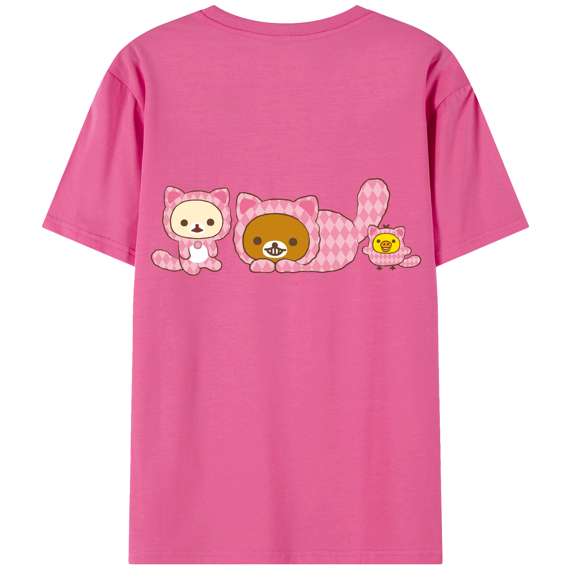 （画像用） リラックマ リラックマ キイロイトリ Rilakkuma Korilakkuma Kiiroitori レディース半袖Tシャツ(バックプリント)