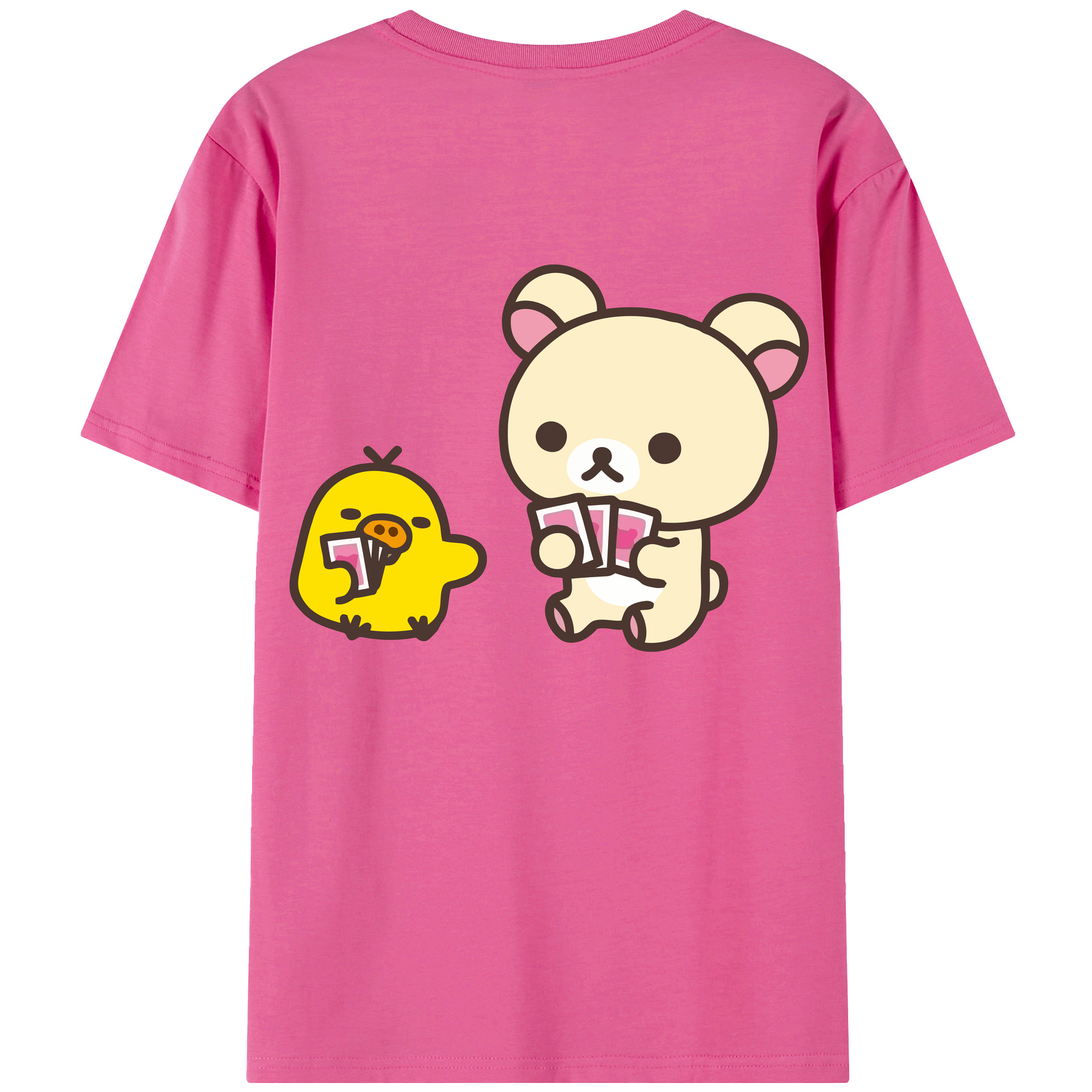（画像用） リラックマ リラックマ キイロイトリ Rilakkuma Korilakkuma Kiiroitori レディース半袖Tシャツ(バックプリント)