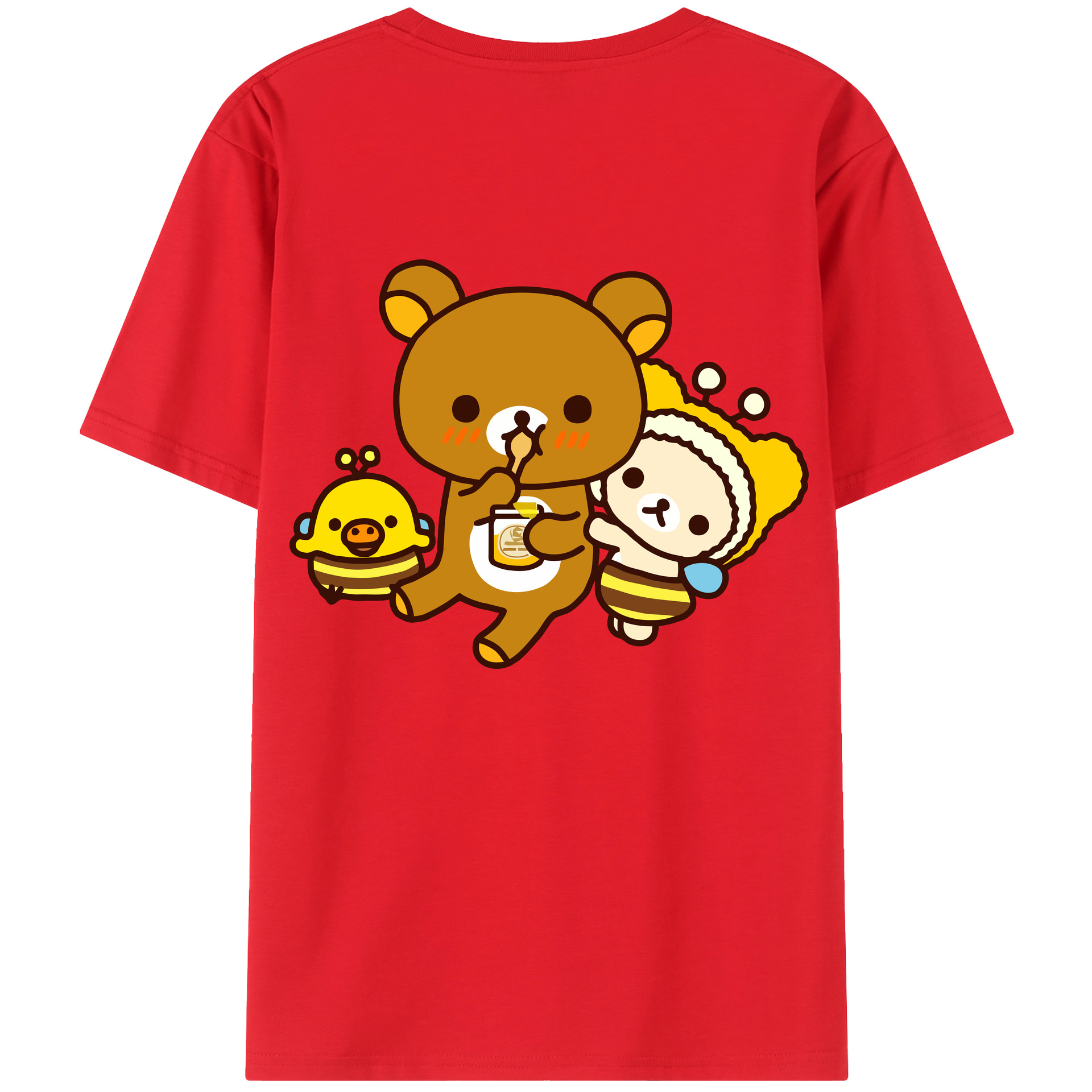 （画像用） リラックマ リラックマ キイロイトリ Rilakkuma Korilakkuma Kiiroitori レディース半袖Tシャツ(バックプリント)