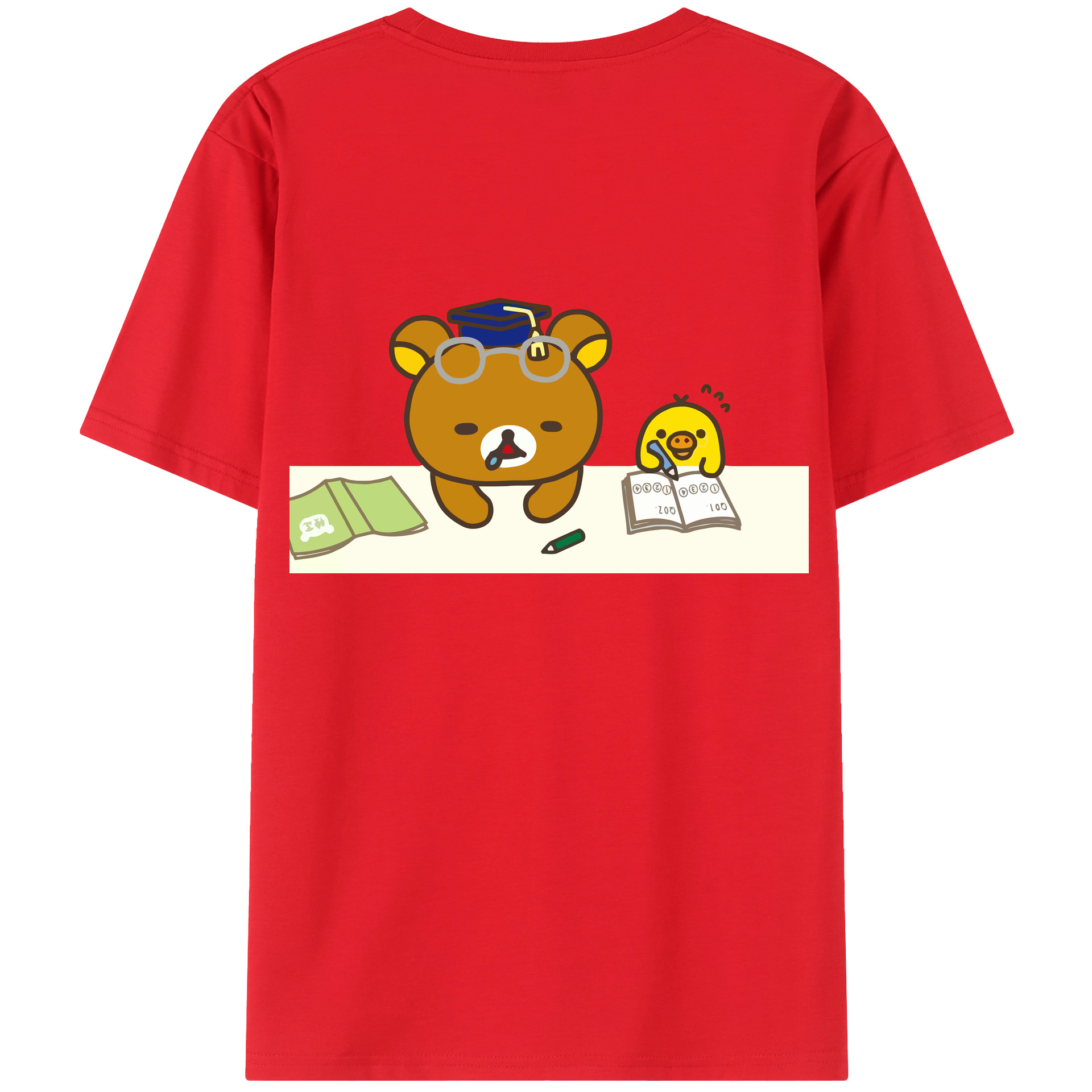 （画像用） リラックマ リラックマ キイロイトリ Rilakkuma Korilakkuma Kiiroitori レディース半袖Tシャツ(バックプリント)