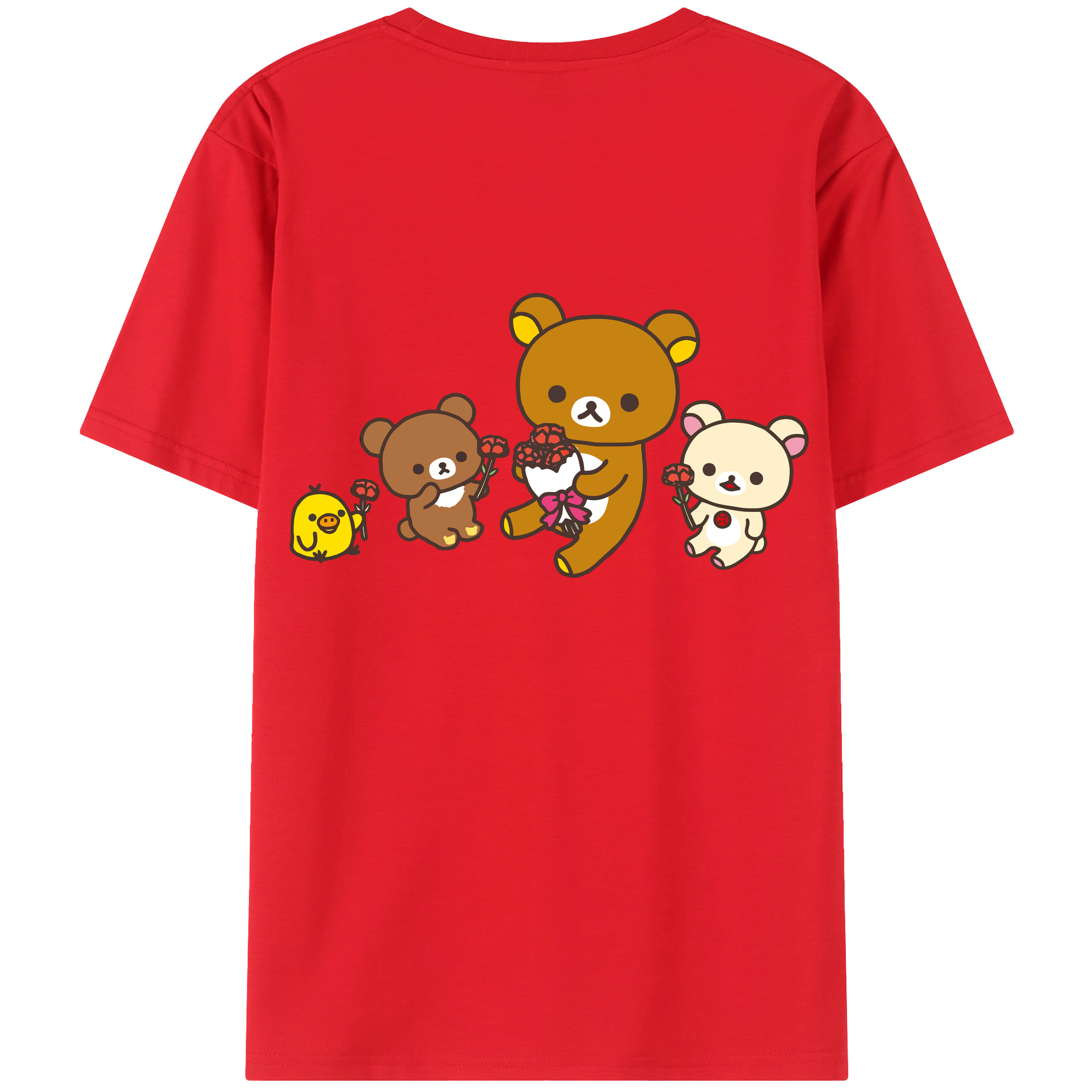 （画像用） リラックマ リラックマ キイロイトリ Rilakkuma Korilakkuma Kiiroitori レディース半袖Tシャツ(バックプリント)