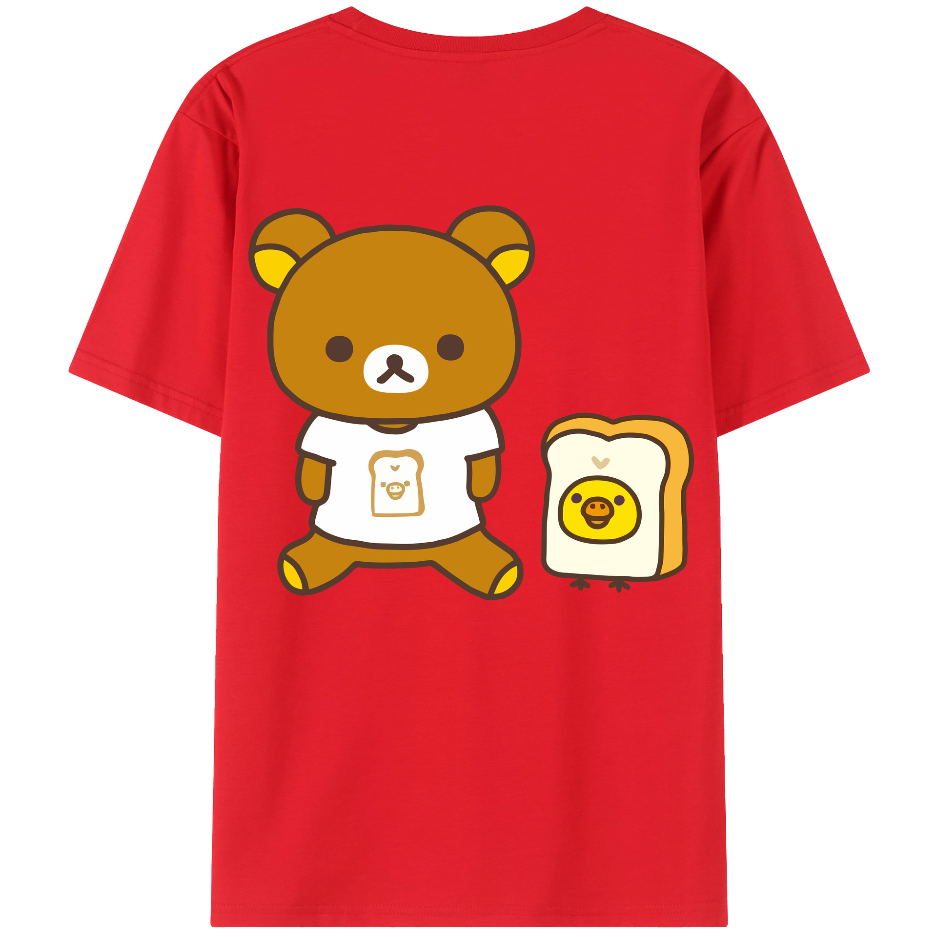 （画像用） リラックマ リラックマ キイロイトリ Rilakkuma Korilakkuma Kiiroitori レディース半袖Tシャツ(バックプリント)