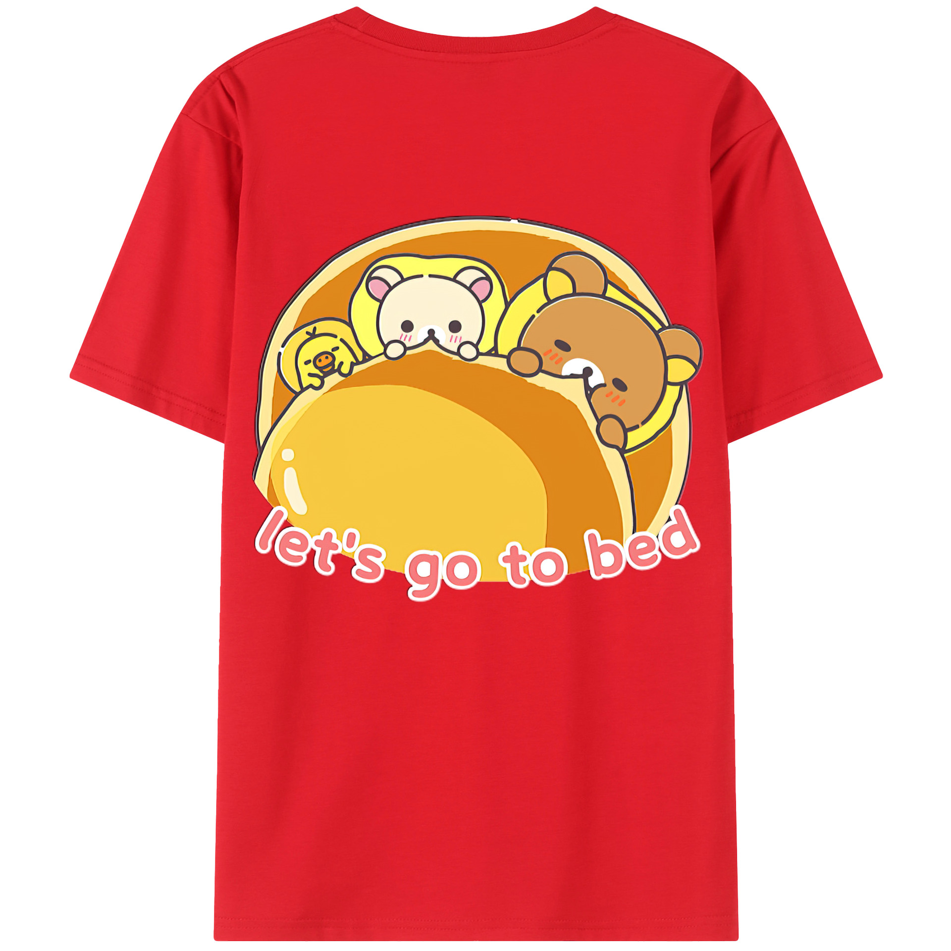 （画像用） リラックマ リラックマ キイロイトリ Rilakkuma Korilakkuma Kiiroitori レディース半袖Tシャツ(バックプリント)