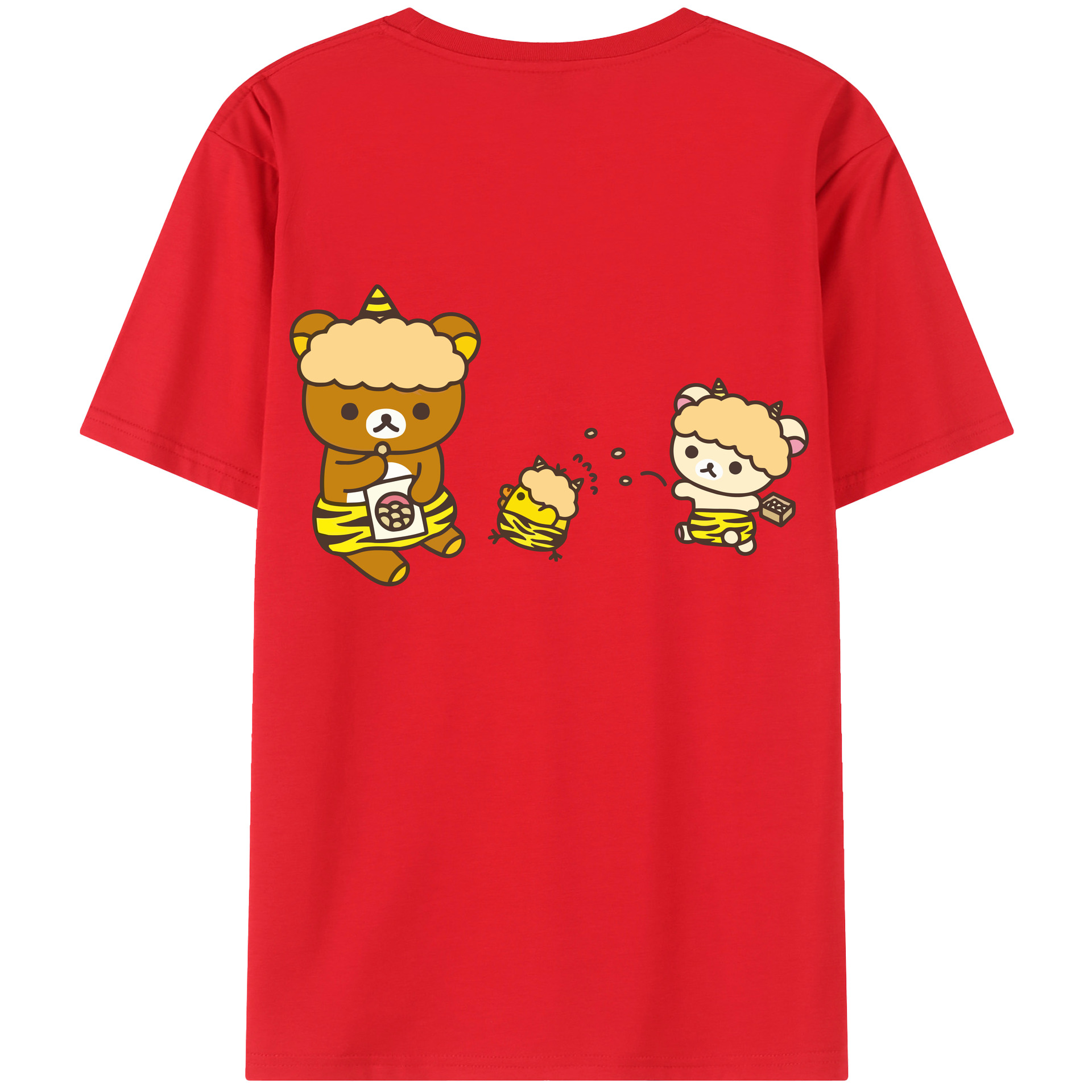 （画像用） リラックマ リラックマ キイロイトリ Rilakkuma Korilakkuma Kiiroitori レディース半袖Tシャツ(バックプリント)