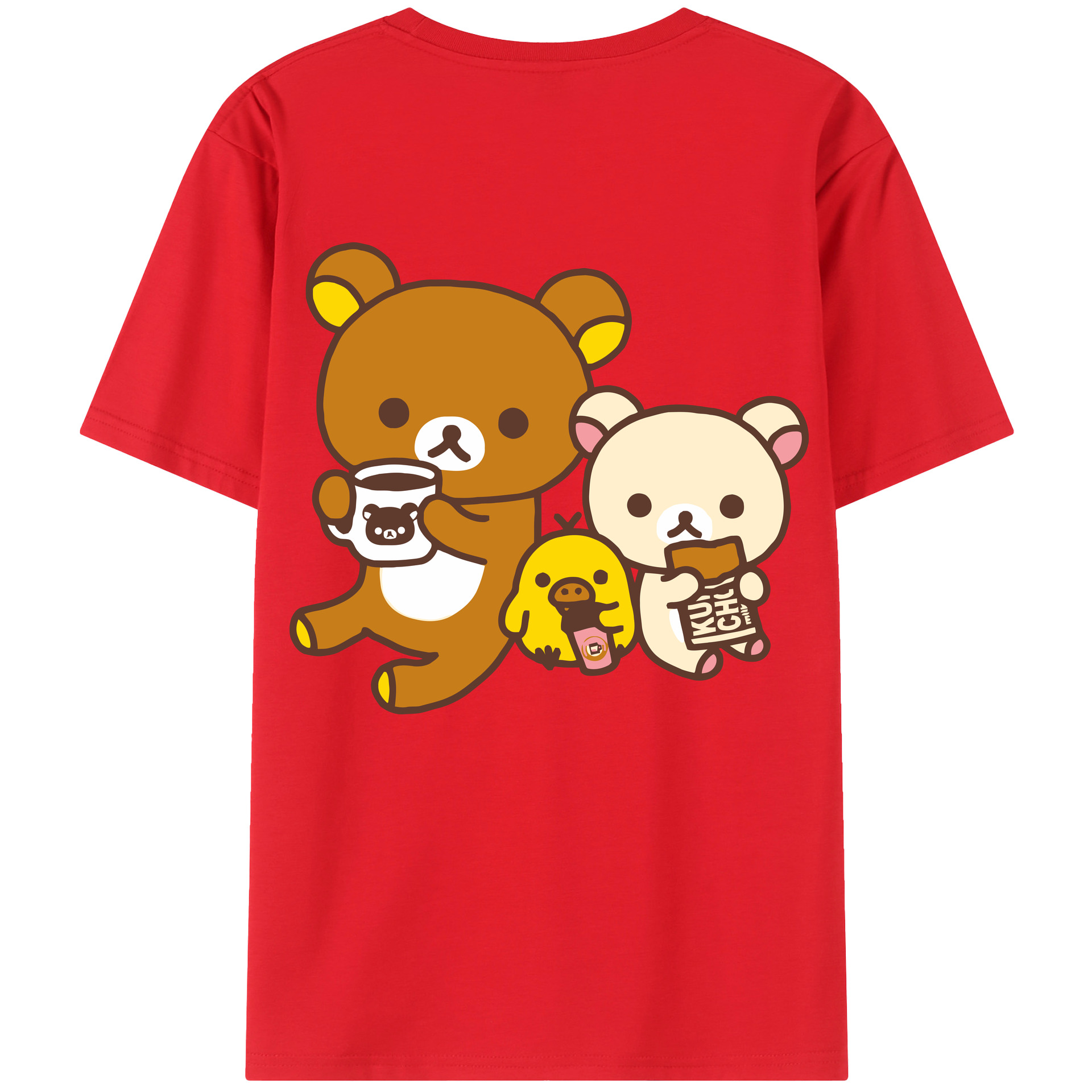 （画像用） リラックマ リラックマ キイロイトリ Rilakkuma Korilakkuma Kiiroitori レディース半袖Tシャツ(バックプリント)