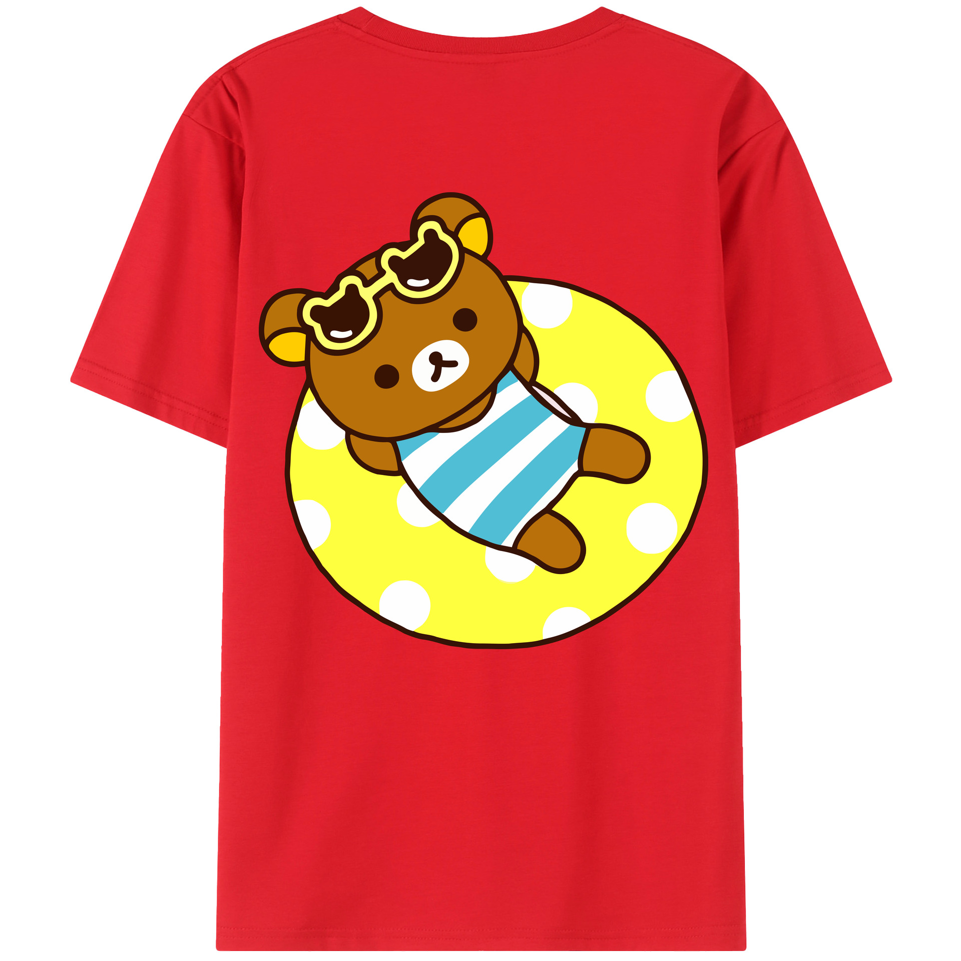 （画像用） リラックマ リラックマ キイロイトリ Rilakkuma Korilakkuma Kiiroitori レディース半袖Tシャツ(バックプリント)