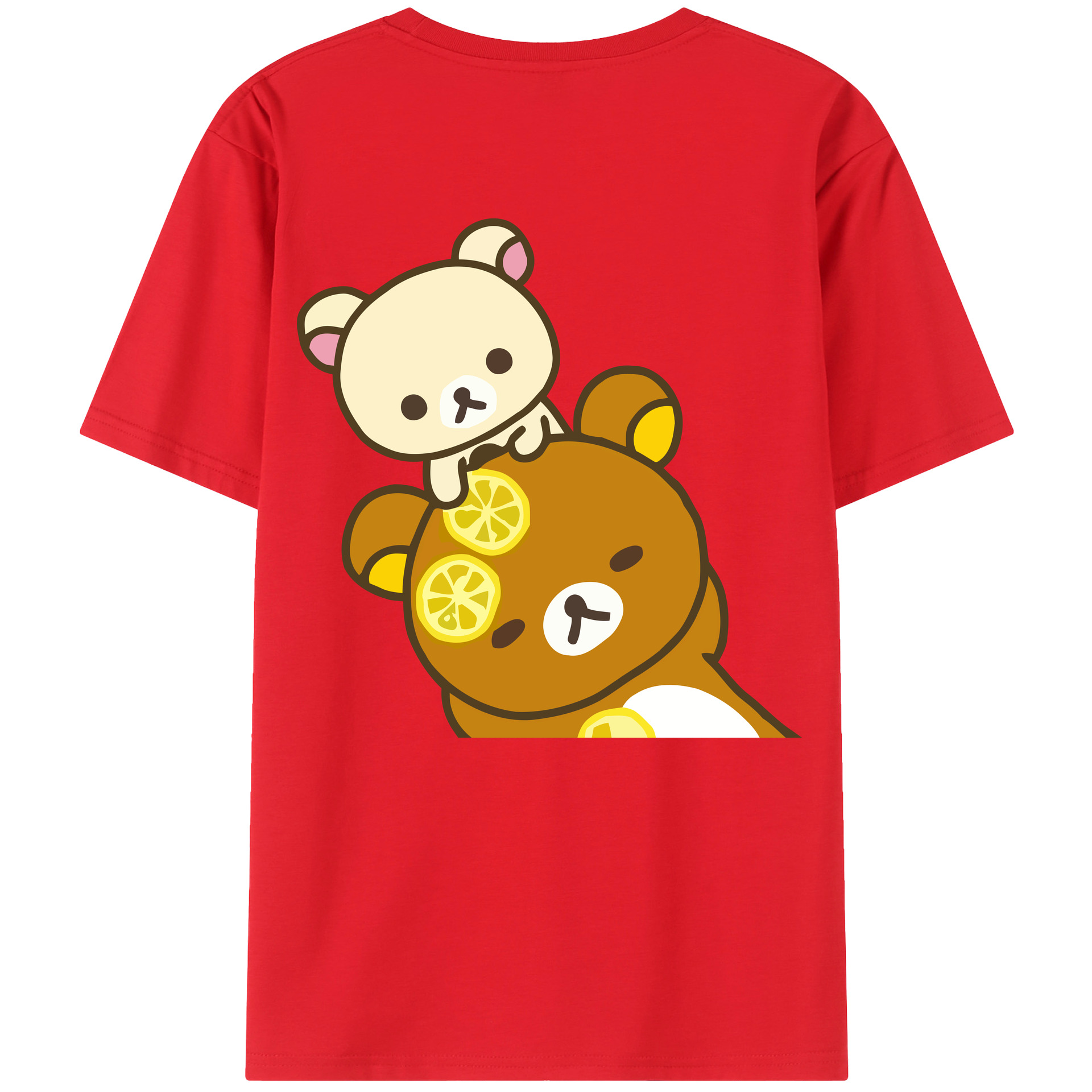 （画像用） リラックマ リラックマ キイロイトリ Rilakkuma Korilakkuma Kiiroitori レディース半袖Tシャツ(バックプリント)