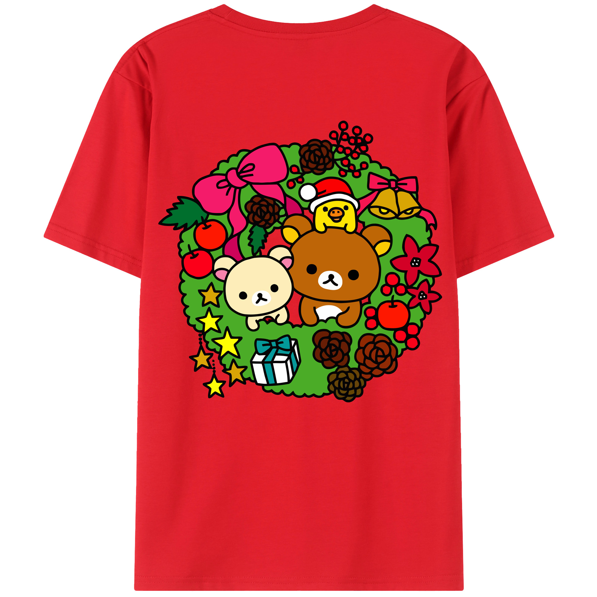 （画像用） リラックマ リラックマ キイロイトリ Rilakkuma Korilakkuma Kiiroitori レディース半袖Tシャツ(バックプリント)
