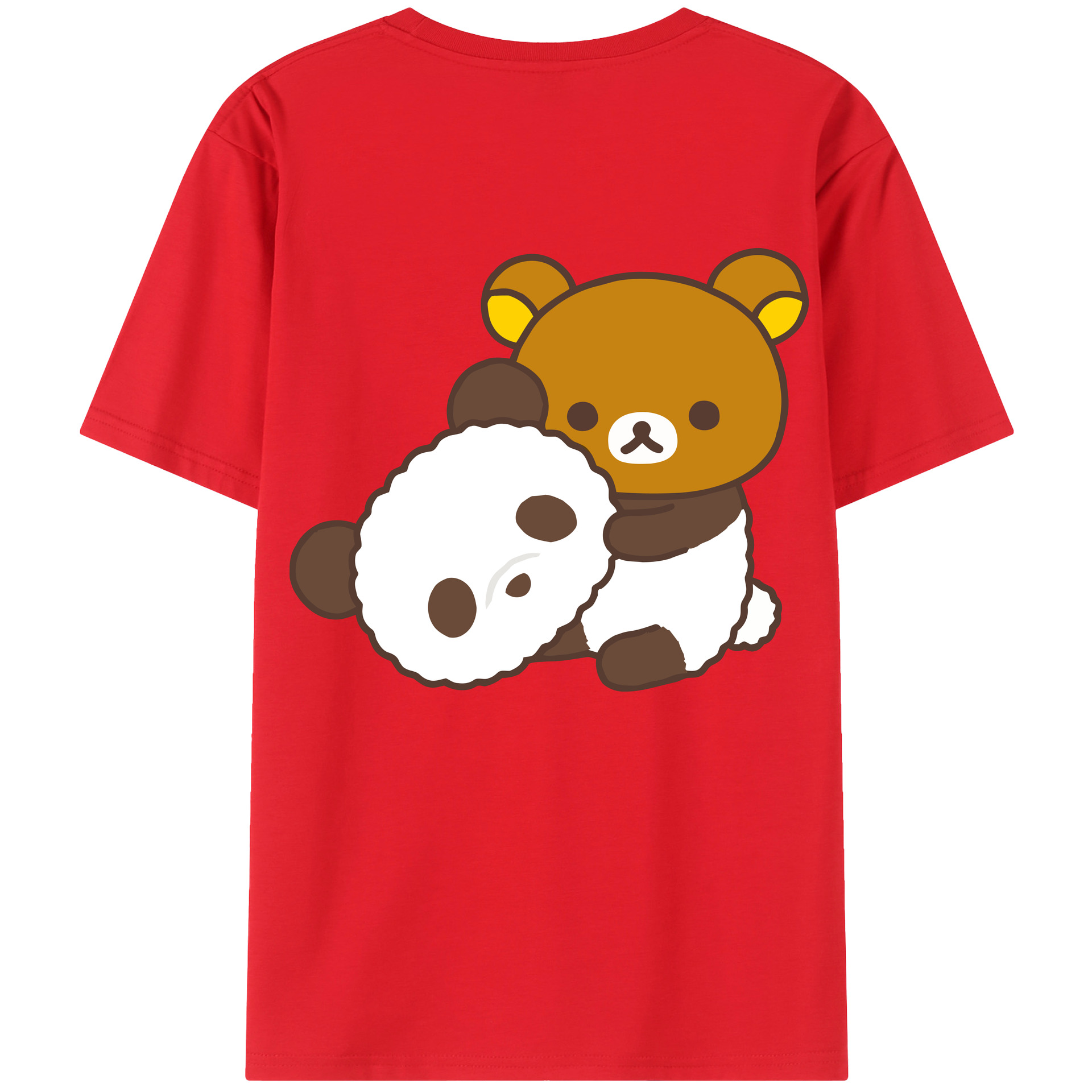 （画像用） リラックマ リラックマ キイロイトリ Rilakkuma Korilakkuma Kiiroitori レディース半袖Tシャツ(バックプリント)