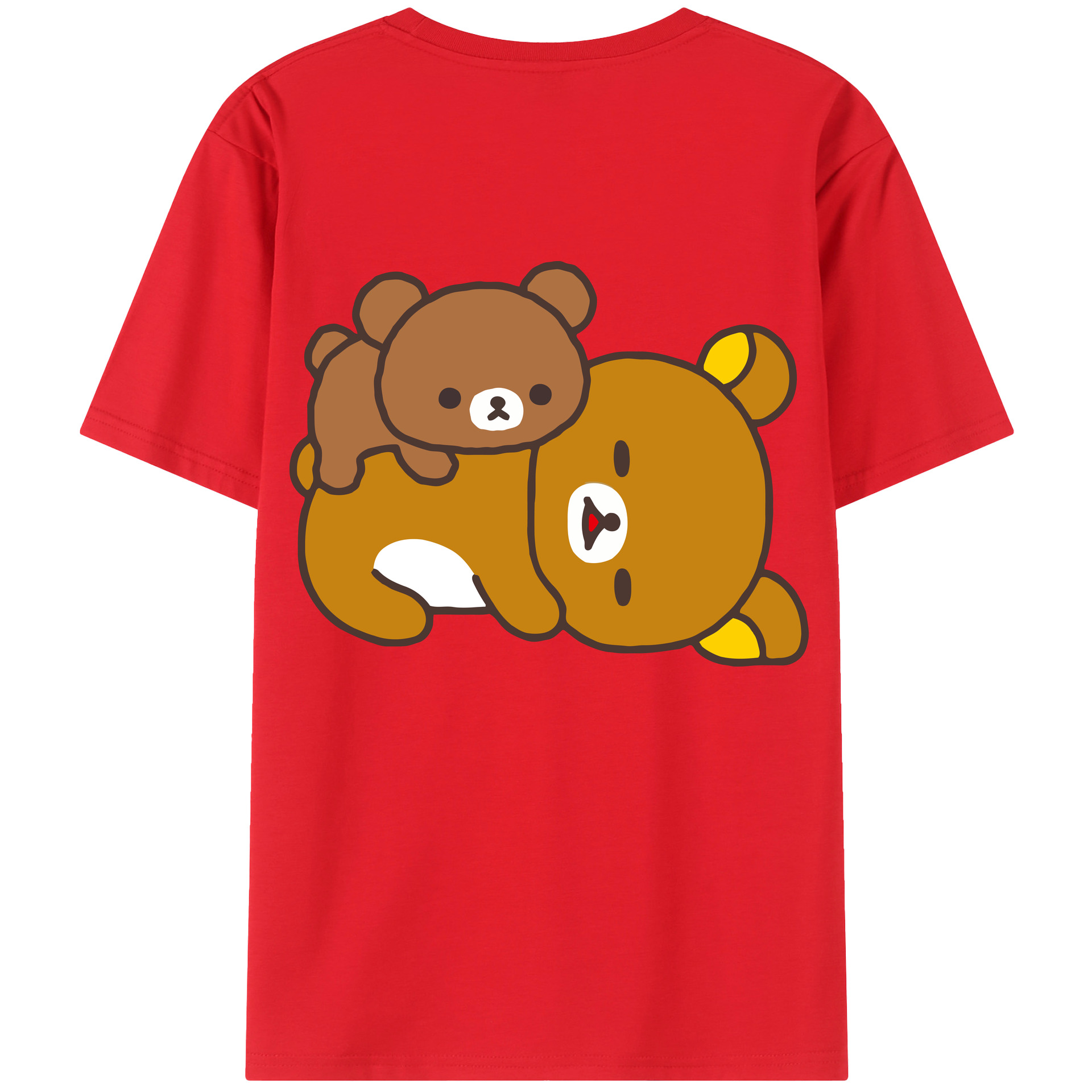 （画像用） リラックマ リラックマ キイロイトリ Rilakkuma Korilakkuma Kiiroitori レディース半袖Tシャツ(バックプリント)