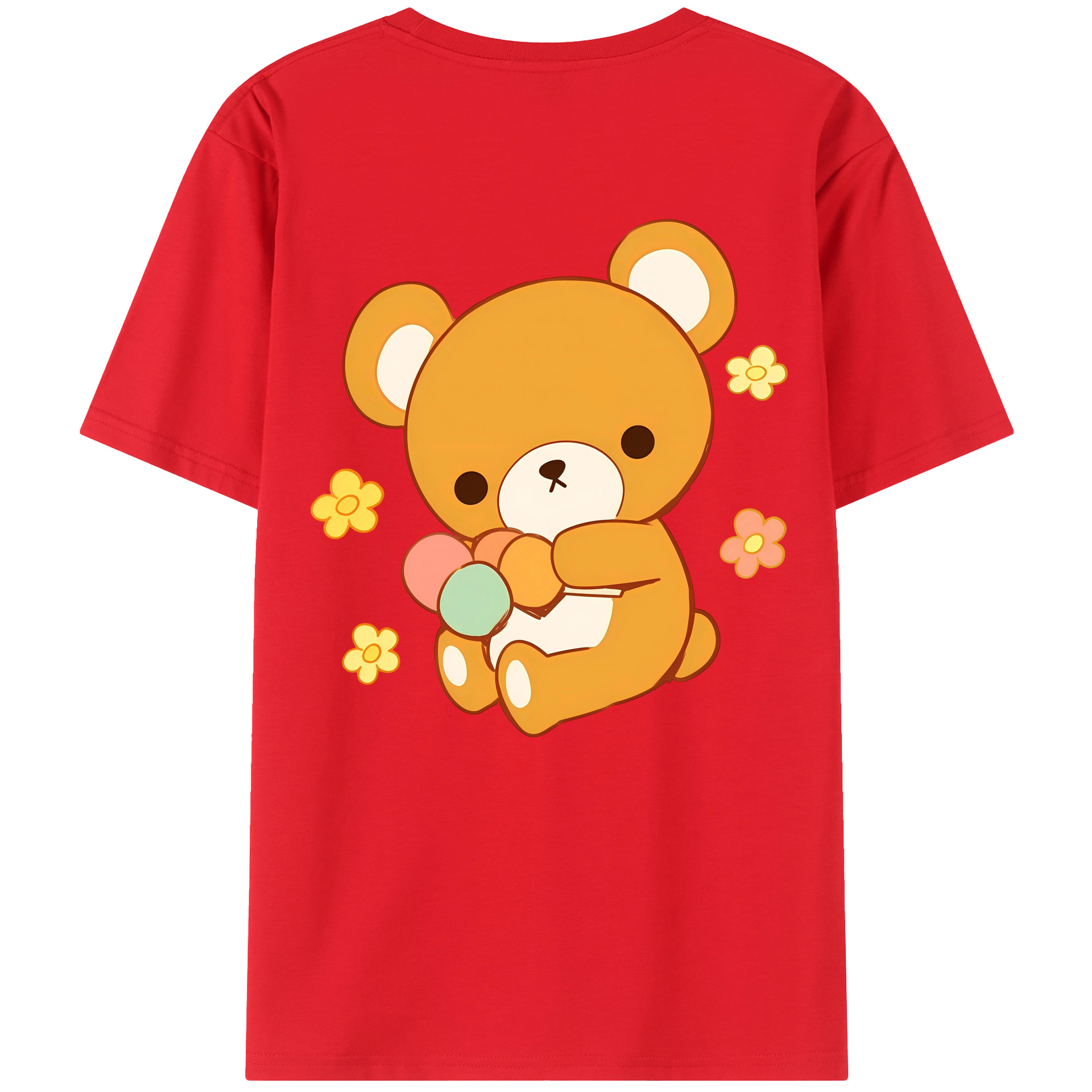 （画像用） リラックマ リラックマ キイロイトリ Rilakkuma Korilakkuma Kiiroitori レディース半袖Tシャツ(バックプリント)