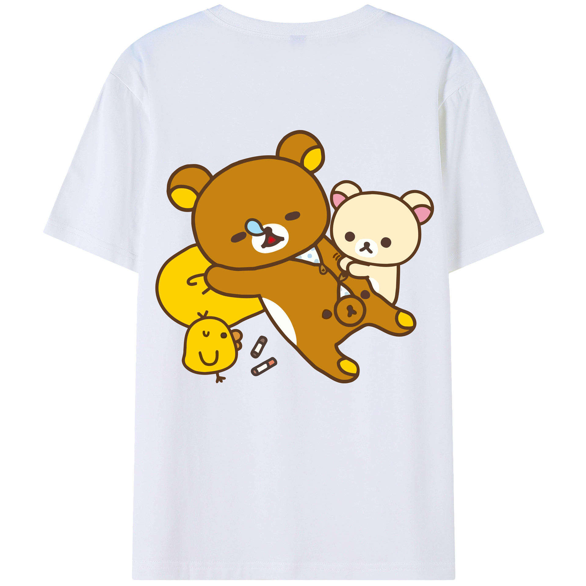 （画像用） リラックマ リラックマ キイロイトリ Rilakkuma Korilakkuma Kiiroitori レディース半袖Tシャツ(バックプリント)